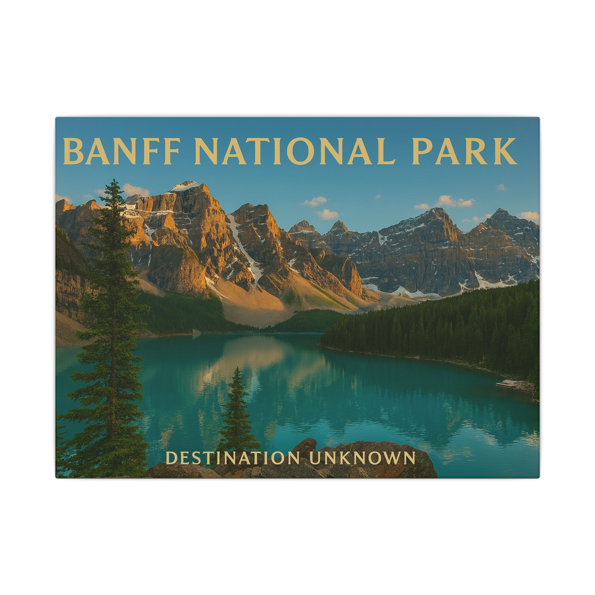 Reflections of Banff - Alpine Serenity Canvas Art - Wanderlust Landscapes Series