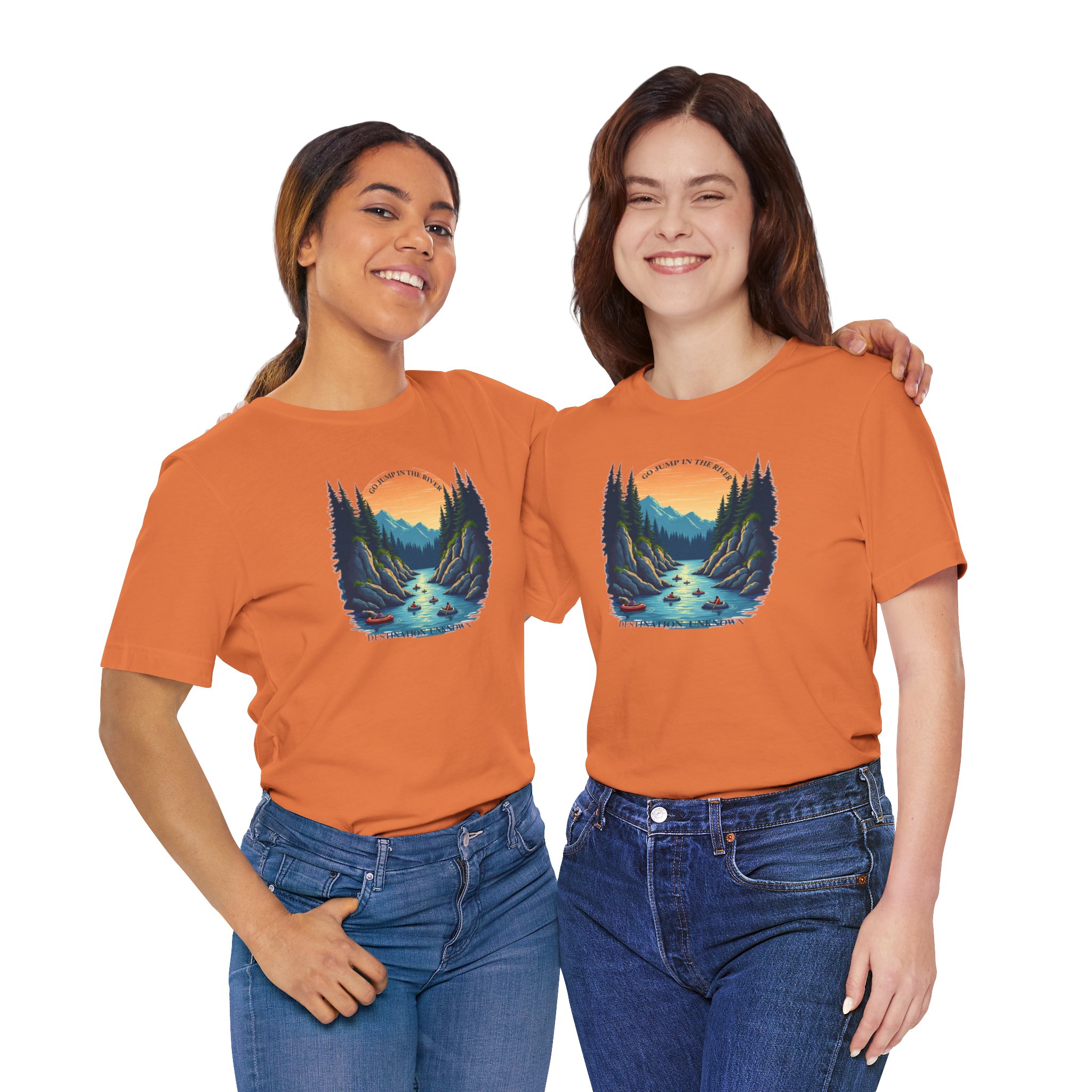 River Life T-Shirt - Sunset Cliffside Tubers & Swimmers - Destination Unknown - Image 32