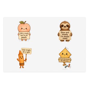 Sticker Sheets - Peach - Sloth - Crayon - Kite