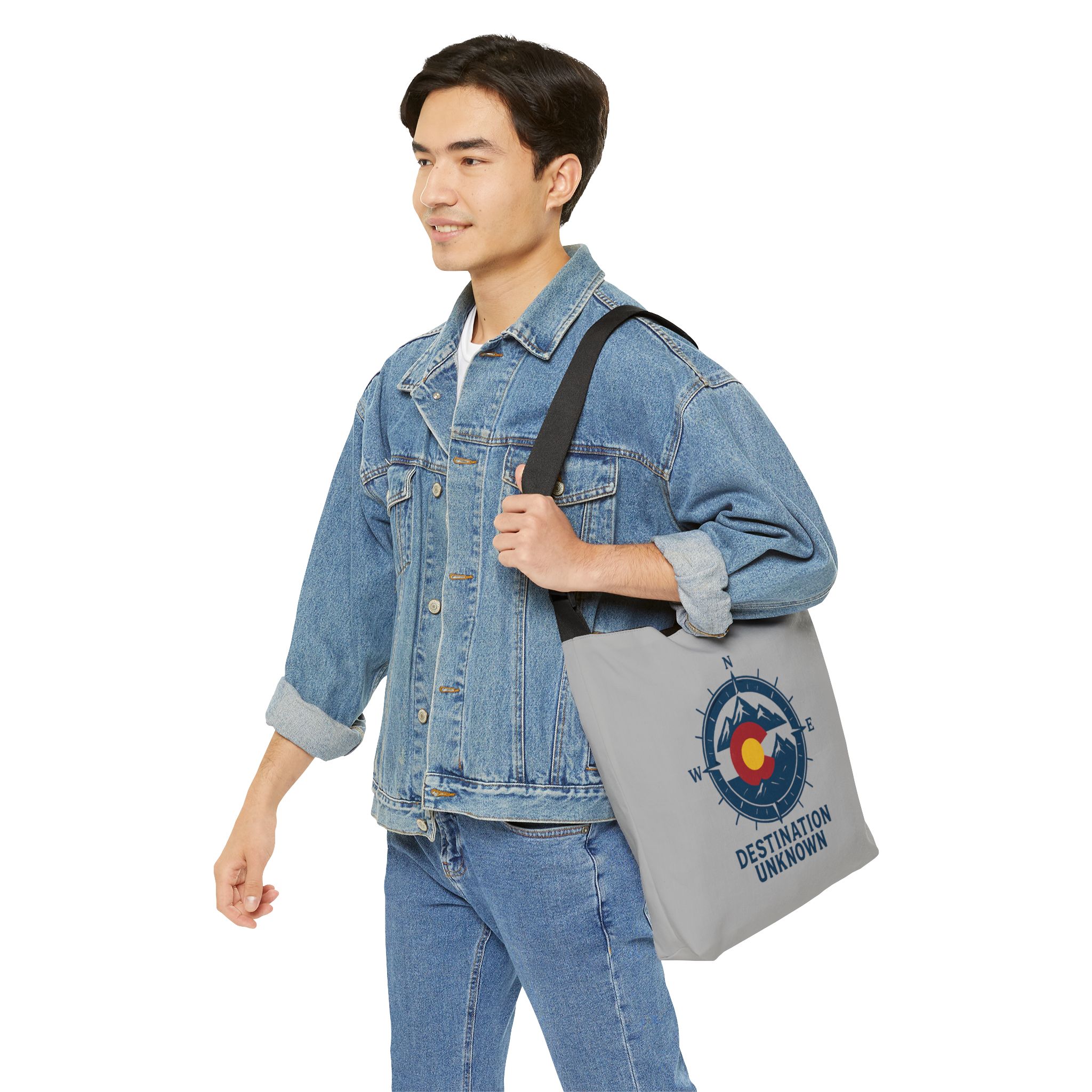 Destination Unknown - Grey Adventure Adjustable Tote Bag - Image 7