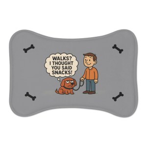 Dog Feeding Mat Grey - Dog Snack Humor