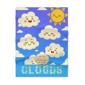 Driftin Light Baby Blanket - All is Alright - Cloud Design - Soft Fleece Baby Blanket