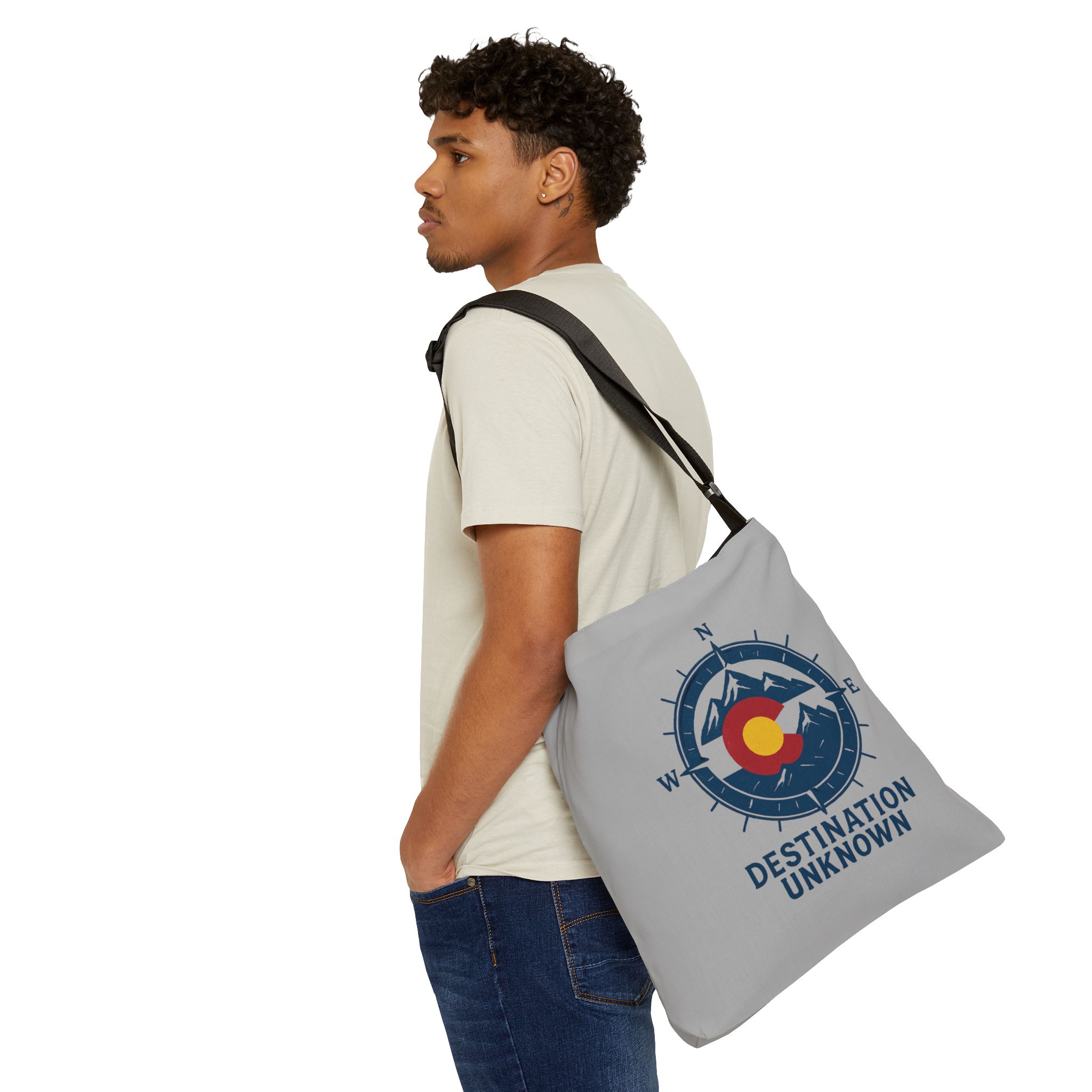 Destination Unknown - Grey Adventure Adjustable Tote Bag - Image 13