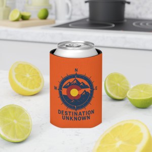 Destination Unknown Can Cooler - Orange