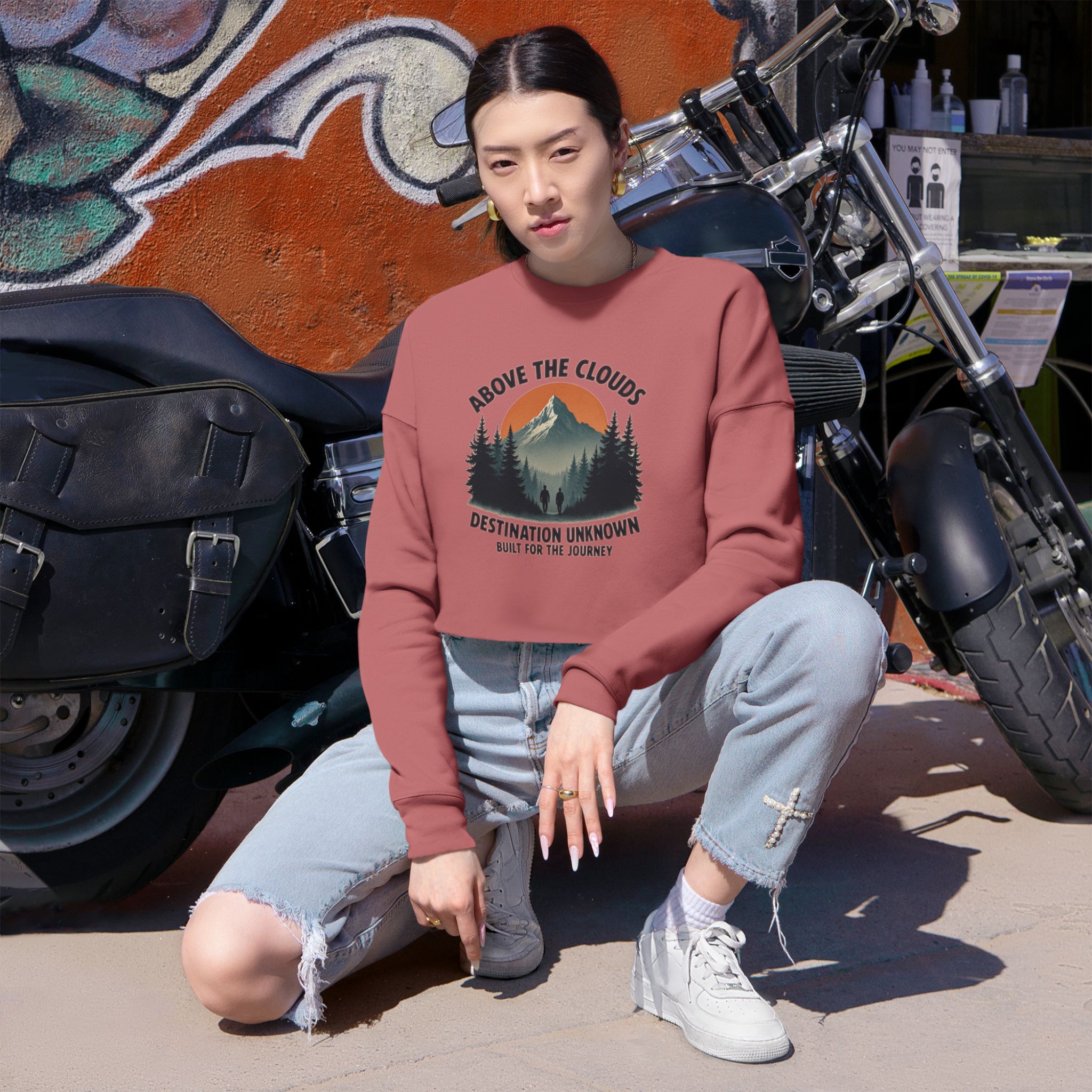 Above the Clouds Cropped Sweatshirt - Lost Horizons Collection - Destination Unknown - Image 4
