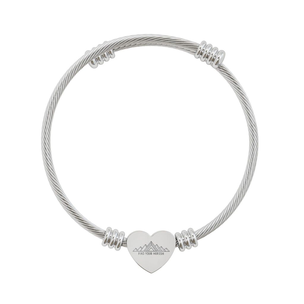 Find Your Horizon - Heart Cuff Bracelet - Built for the Journey
