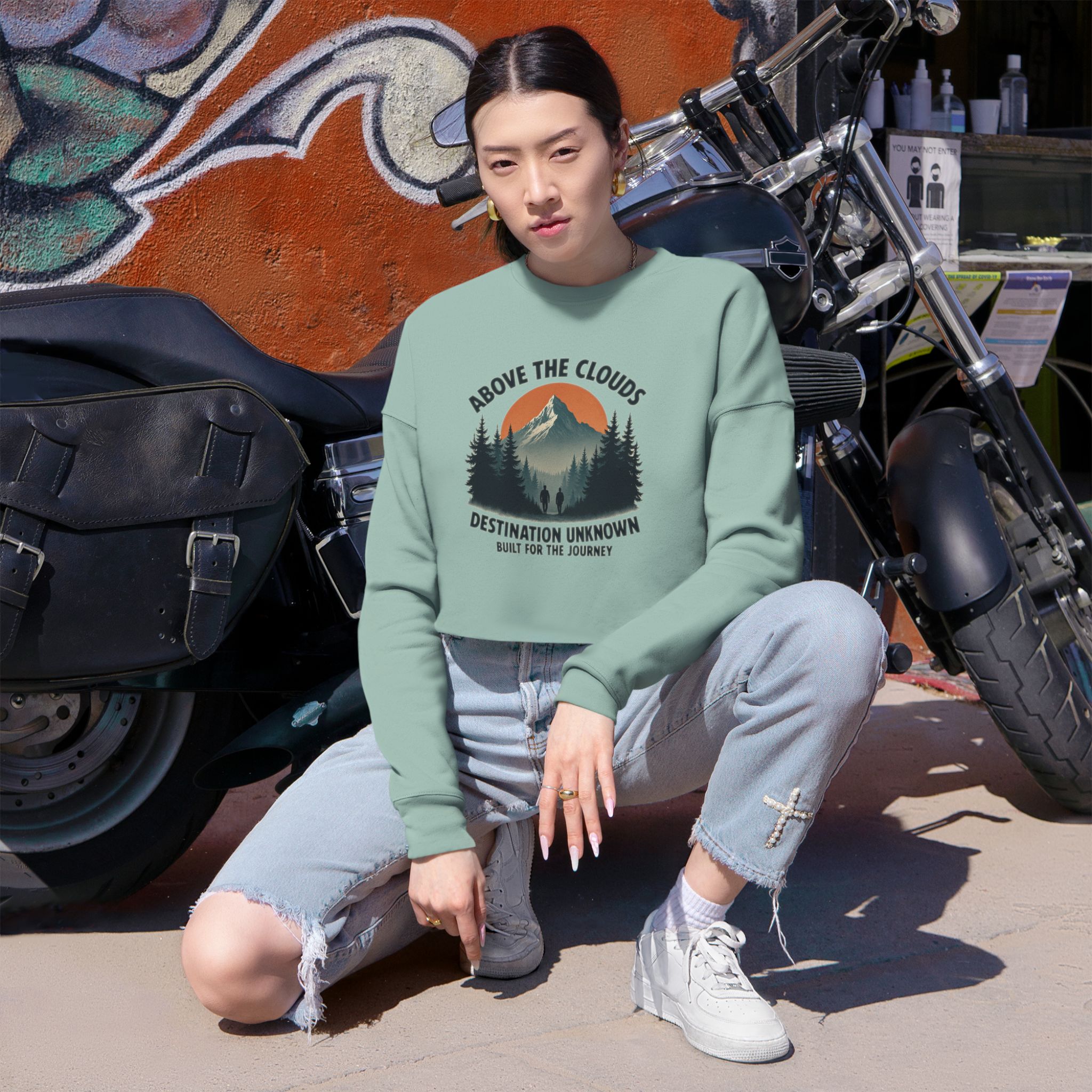 Above the Clouds Cropped Sweatshirt - Lost Horizons Collection - Destination Unknown - Image 12