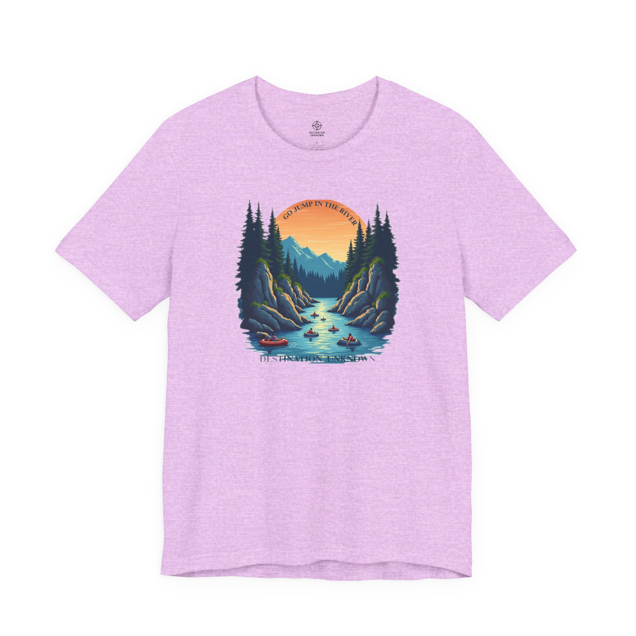 River Life T-Shirt - Sunset Cliffside Tubers & Swimmers - Destination Unknown - Image 67