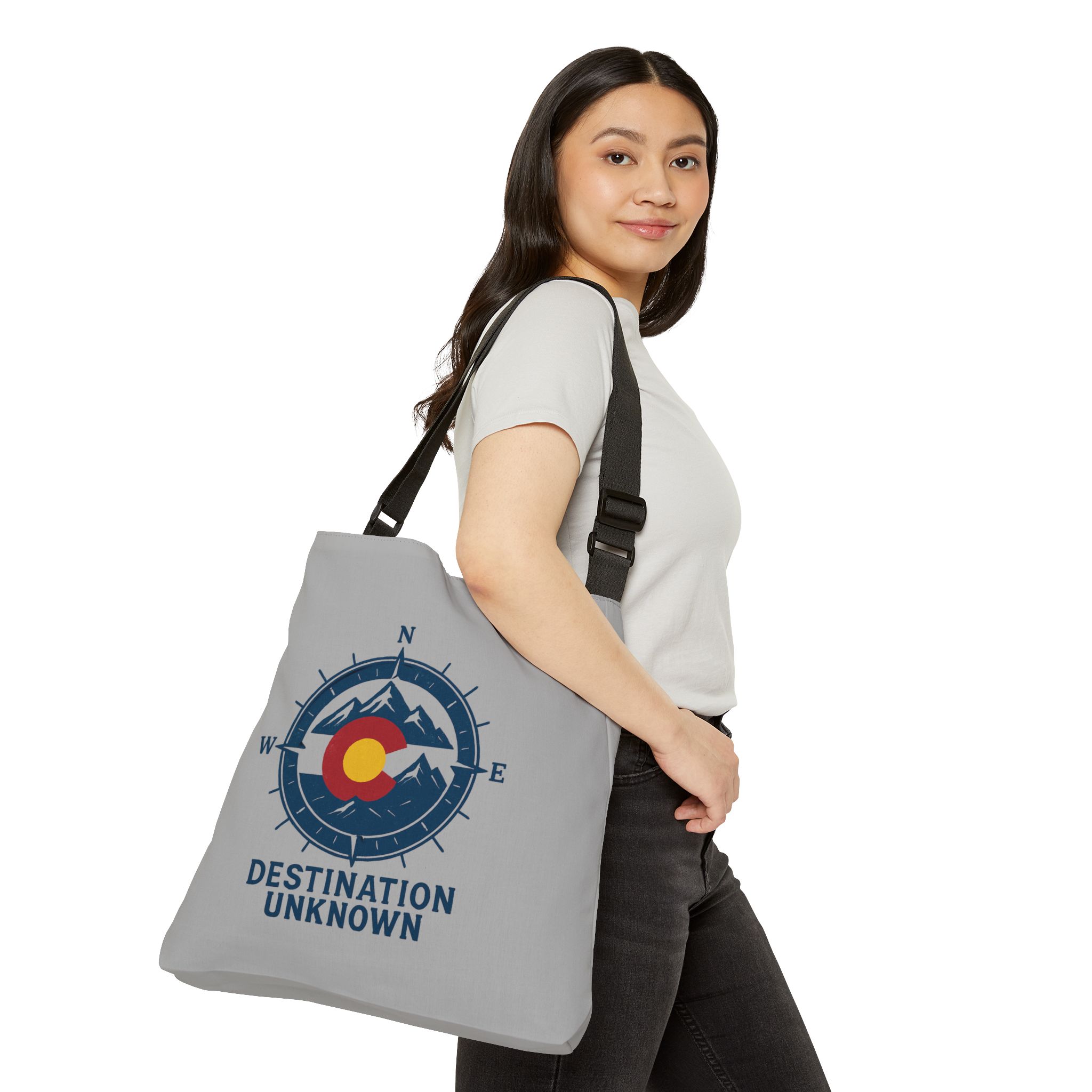 Destination Unknown - Grey Adventure Adjustable Tote Bag - Image 12