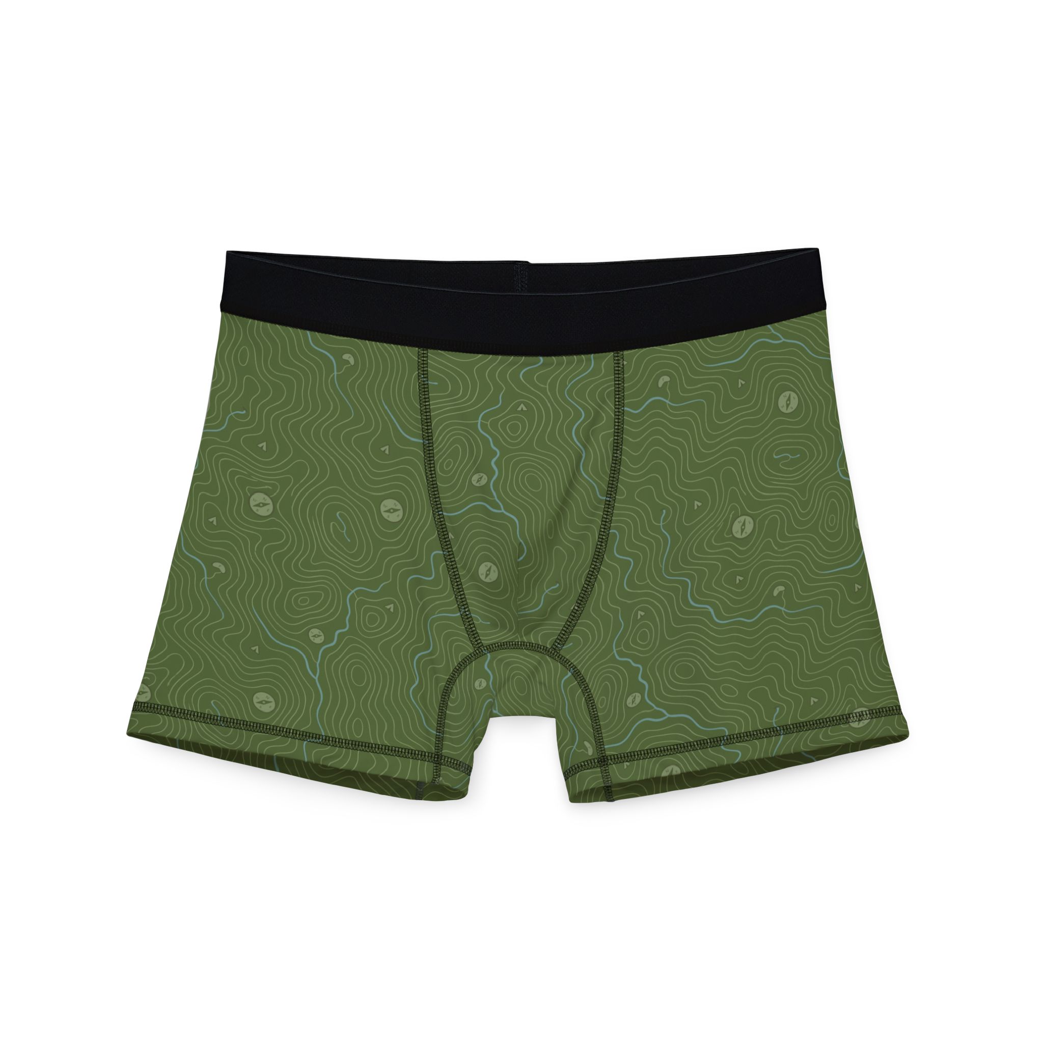 Topographic Adventure Map - Mens All-Over Print Boxers - Destination Unknown - Image 2