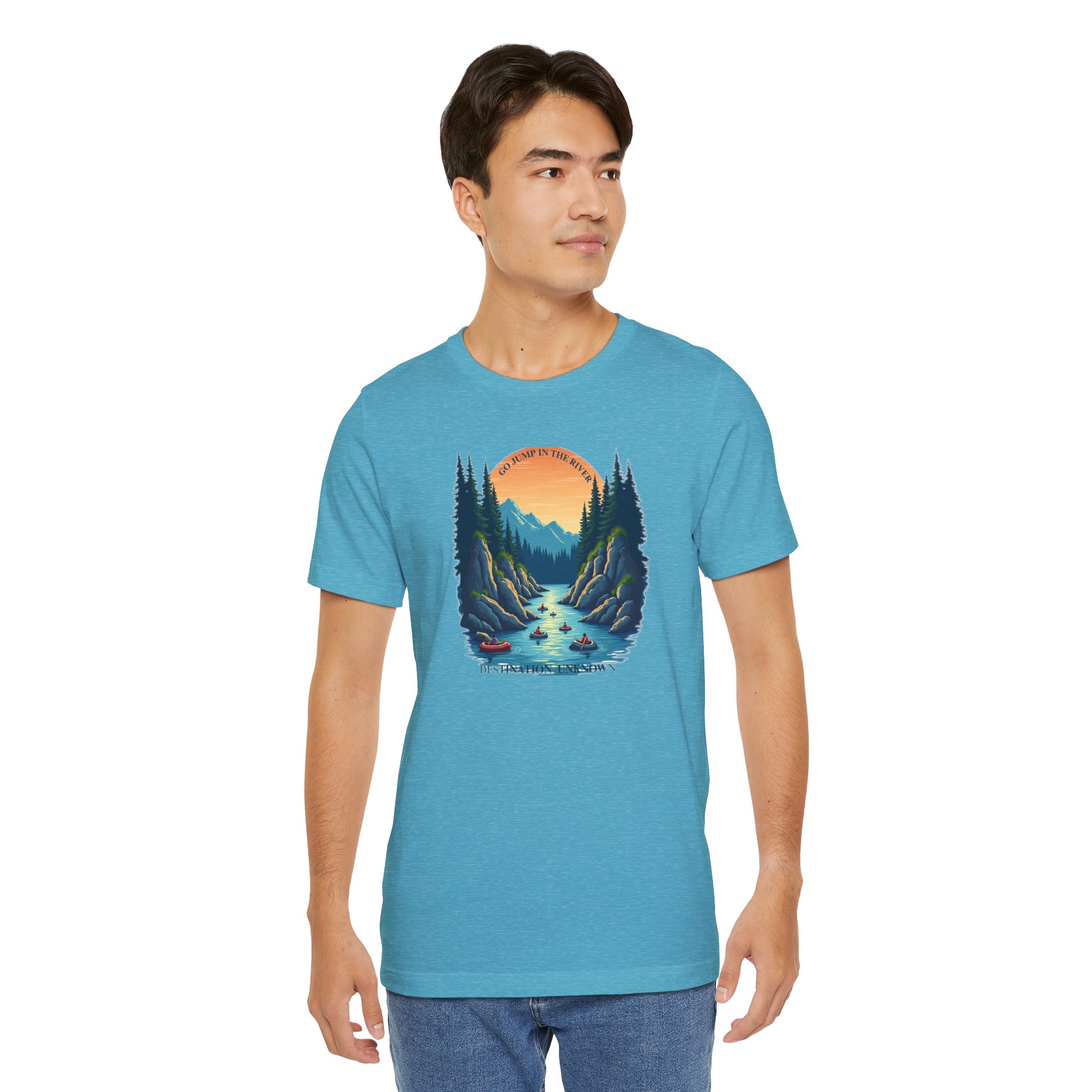 River Life T-Shirt - Sunset Cliffside Tubers & Swimmers - Destination Unknown - Image 62