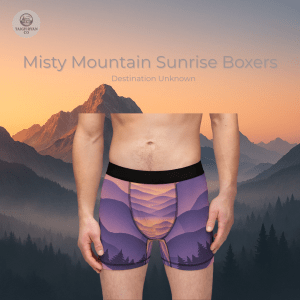 Misty Mountain Sunrise - Mens All-Over Print Boxers - Destination Unknown