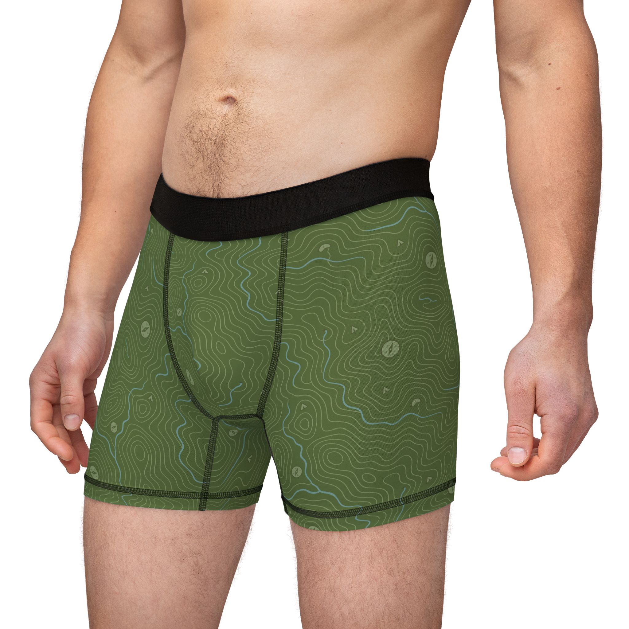 Topographic Adventure Map - Mens All-Over Print Boxers - Destination Unknown - Image 7