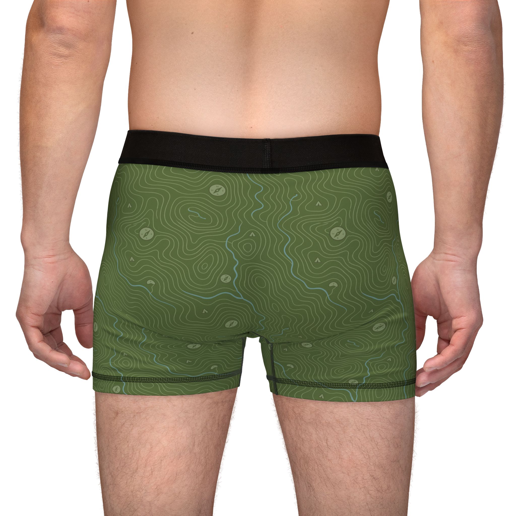 Topographic Adventure Map - Mens All-Over Print Boxers - Destination Unknown - Image 6