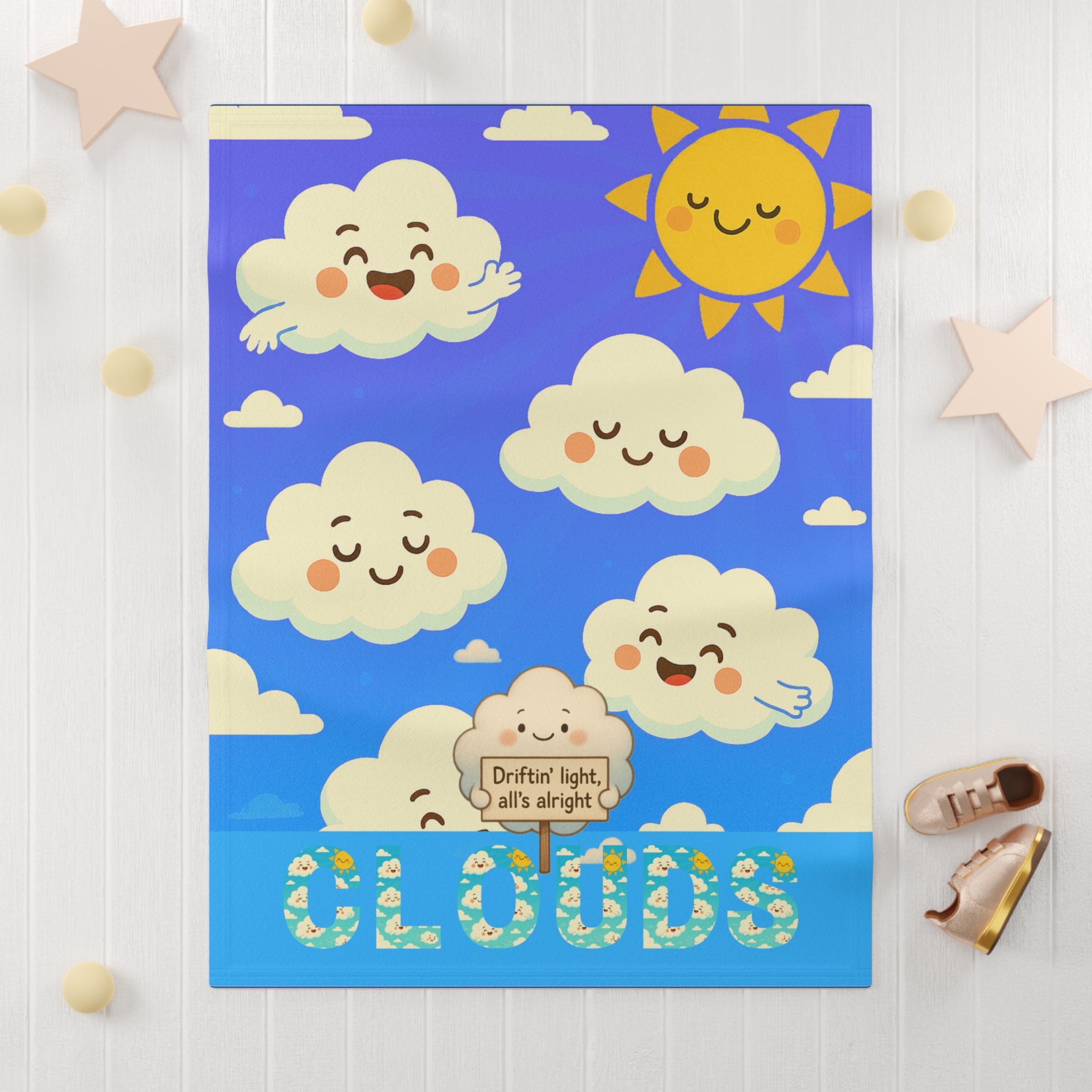 Driftin Light Baby Blanket - All is Alright - Cloud Design - Soft Fleece Baby Blanket - Image 3