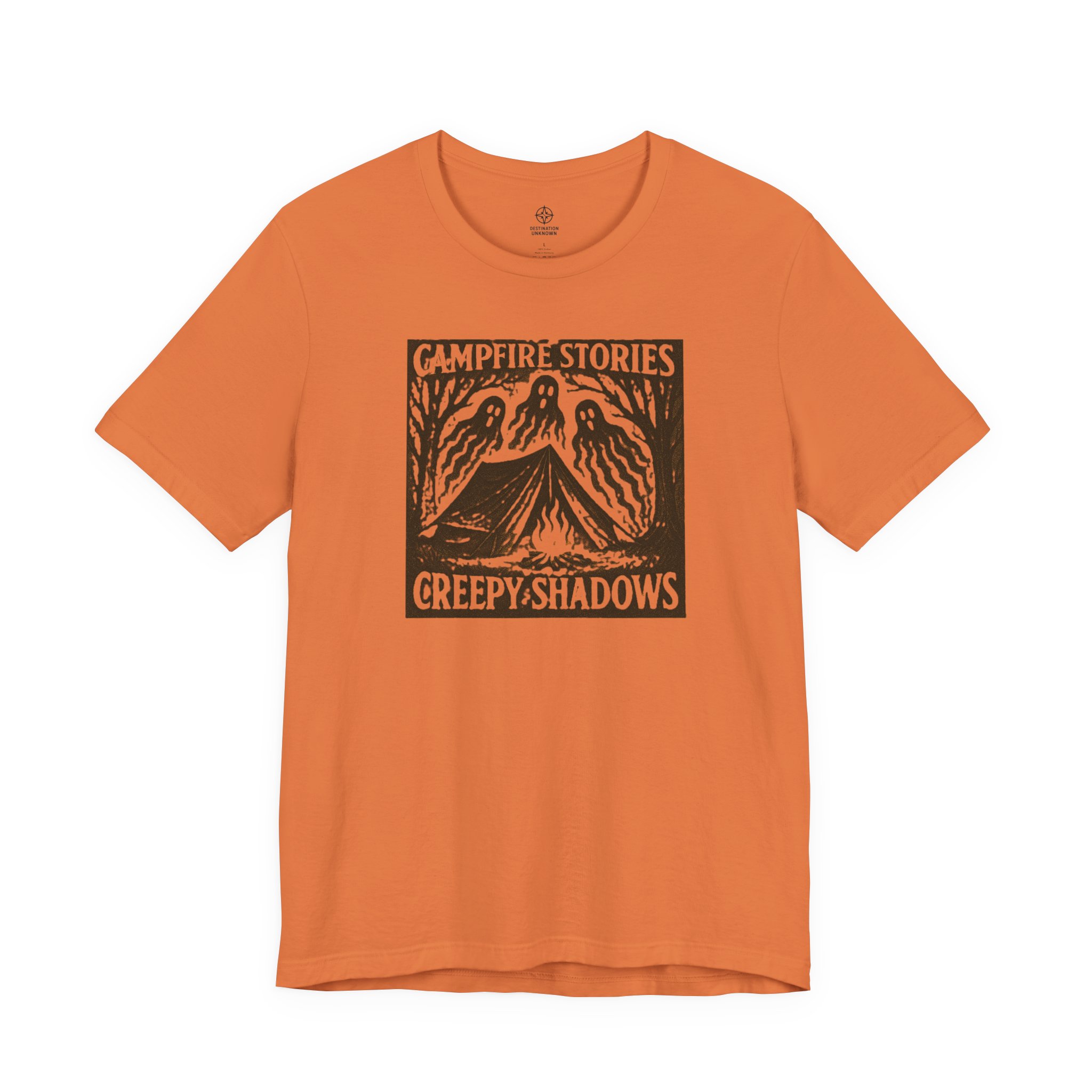 Halloween Graphic Tee Adventure - Campfire Stories Creepy Shadows - Destination Unknown - Image 4