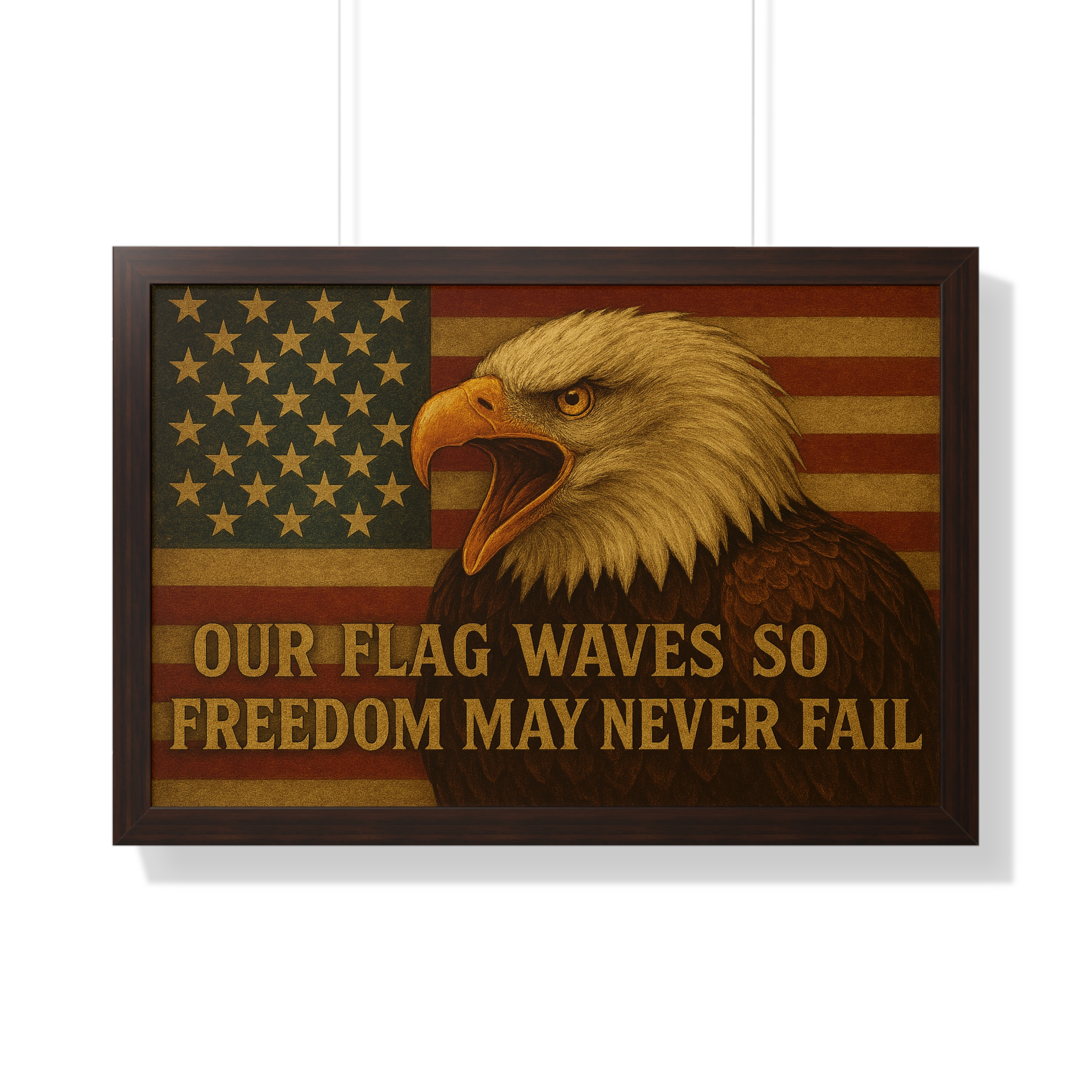 Patriotic Framed Poster - Eagle Flag Waves - Image 10