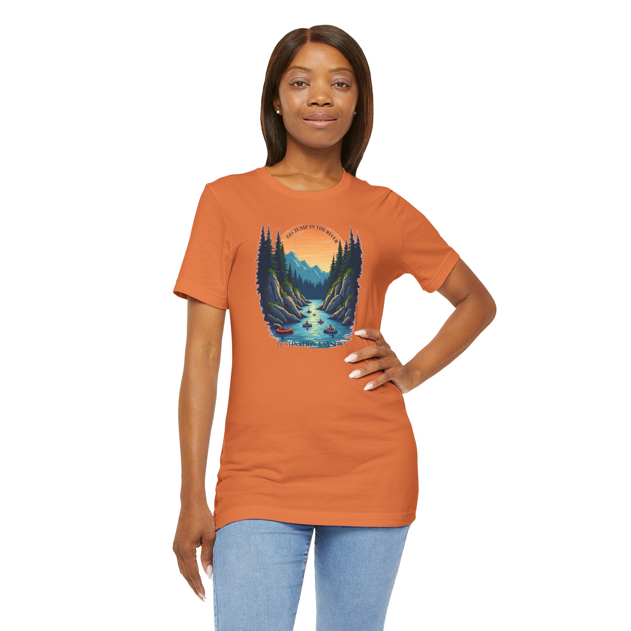 River Life T-Shirt - Sunset Cliffside Tubers & Swimmers - Destination Unknown - Image 31