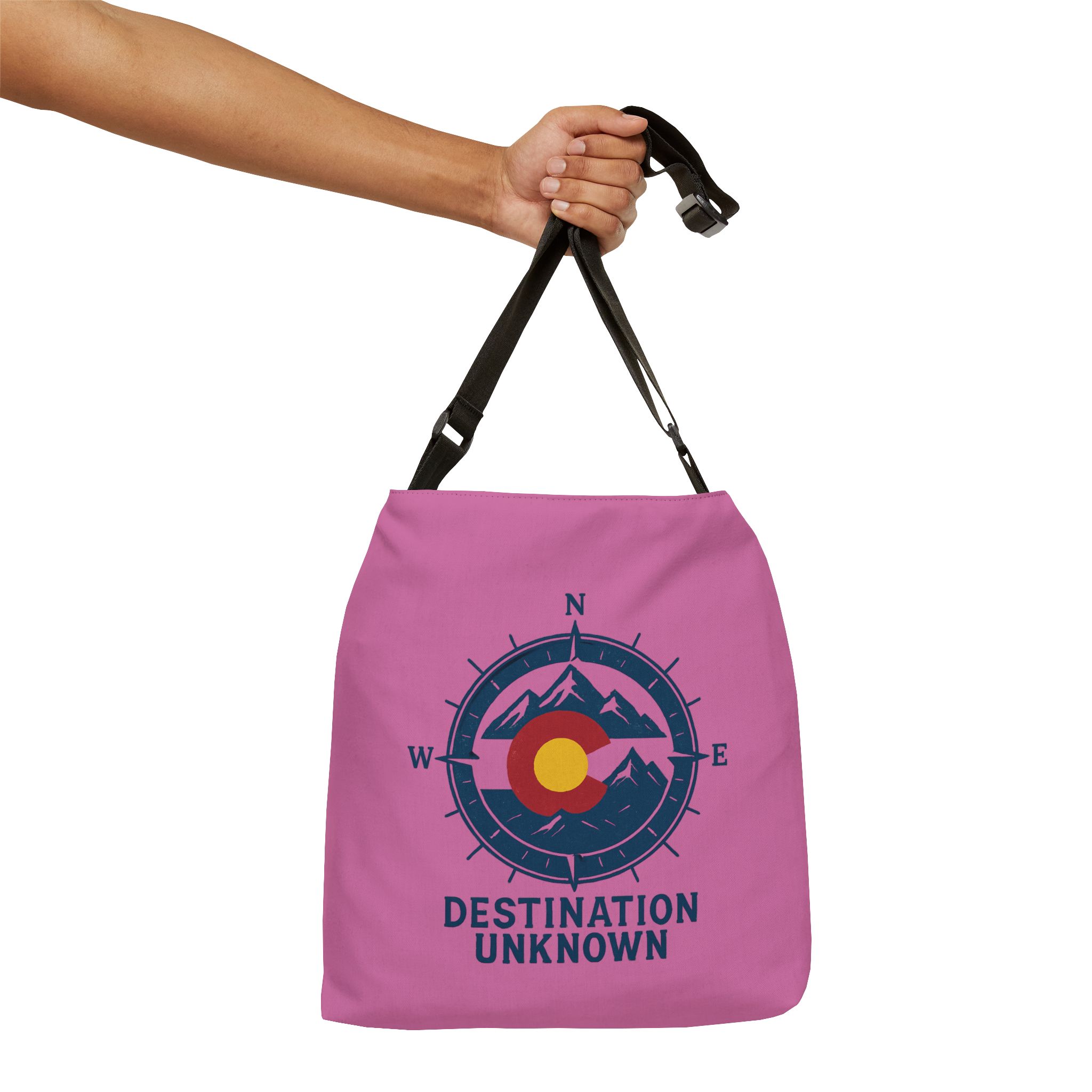 Destination Unknown - Pink Adventure Adjustable Tote Bag - Image 5