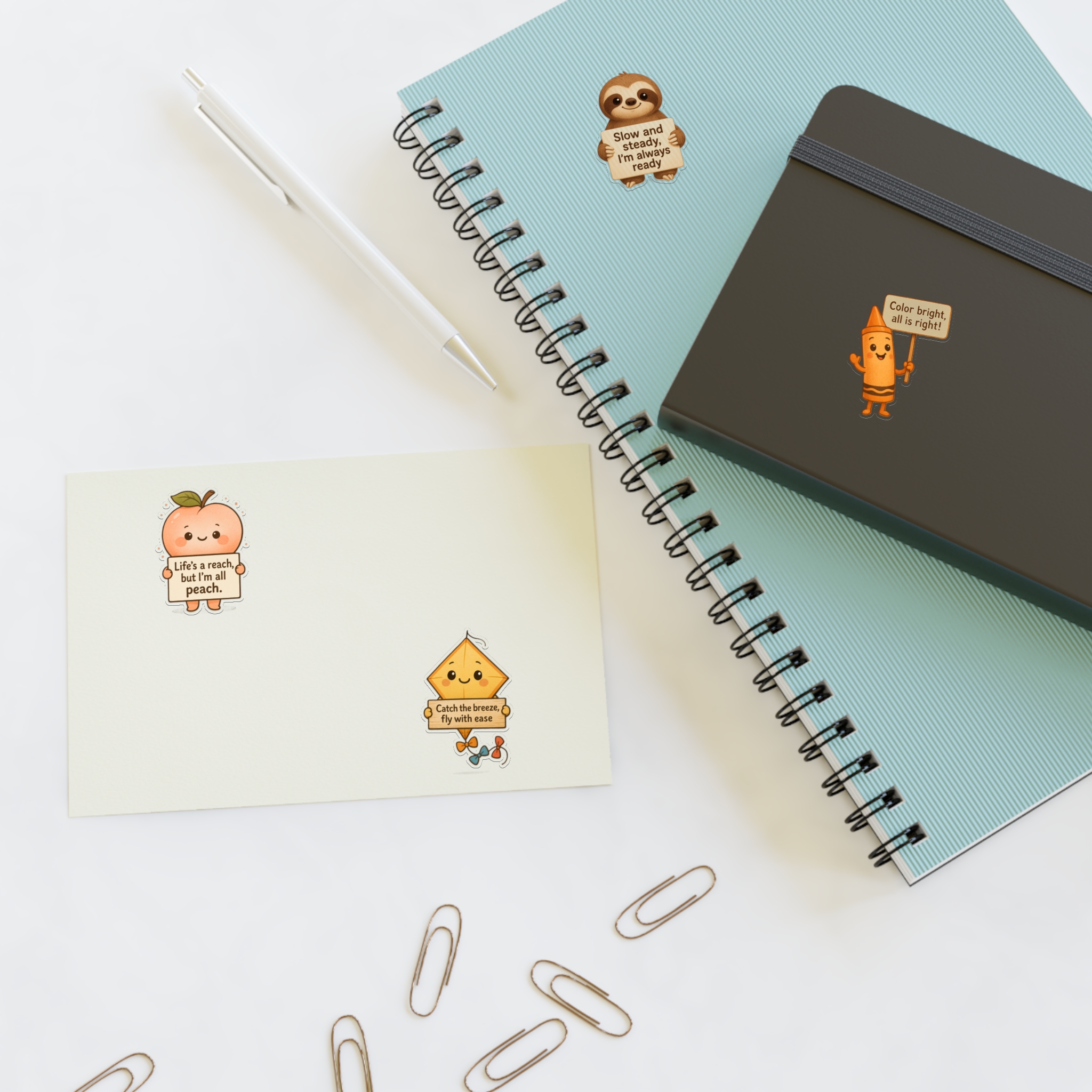 Sticker Sheets - Peach - Sloth - Crayon - Kite - Image 8