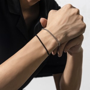 Dual-Strand Pearl & Metal Stacking Bracelet – Modern Minimalist