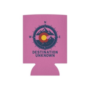 Destination Unknown Can Cooler - Pink