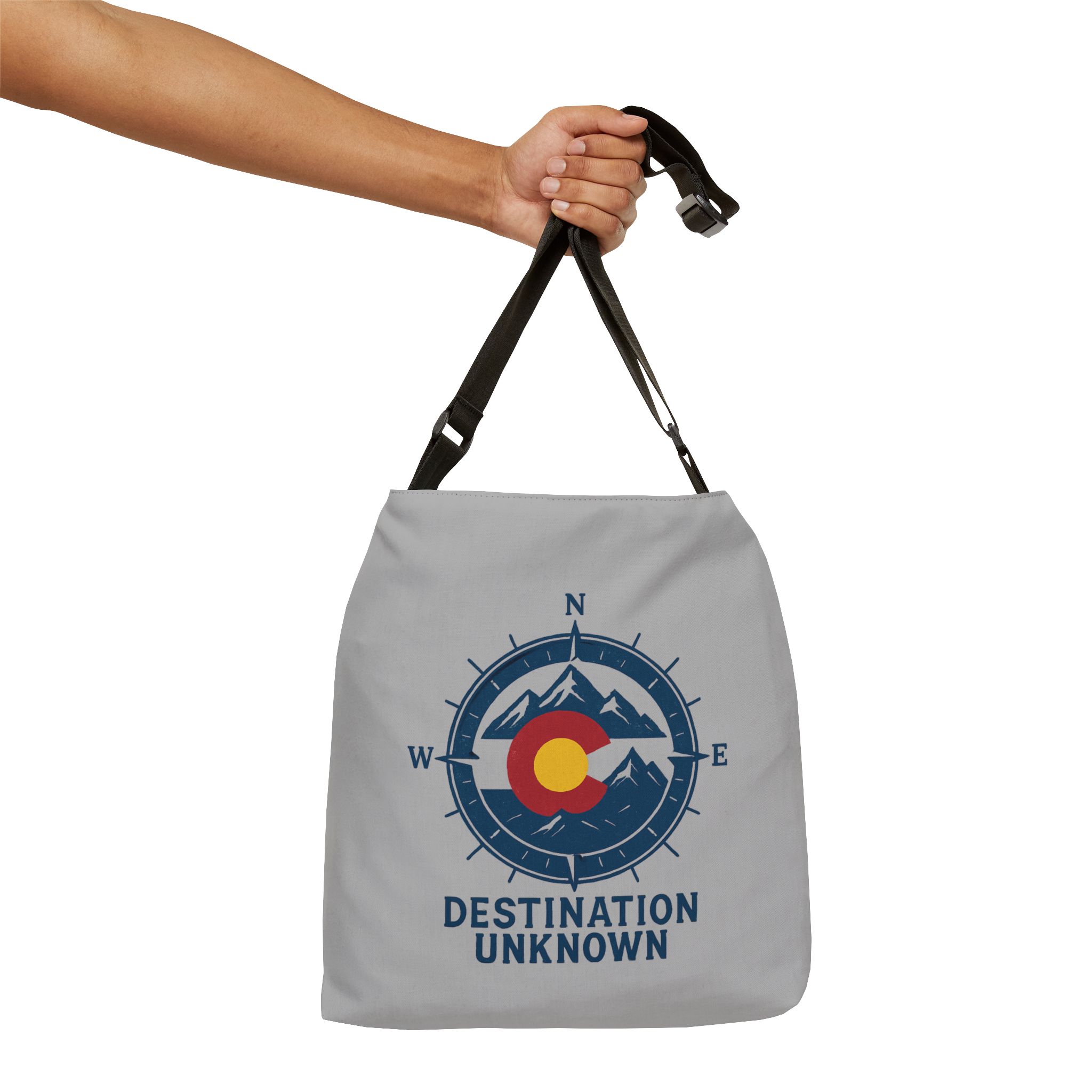 Destination Unknown - Grey Adventure Adjustable Tote Bag - Image 5