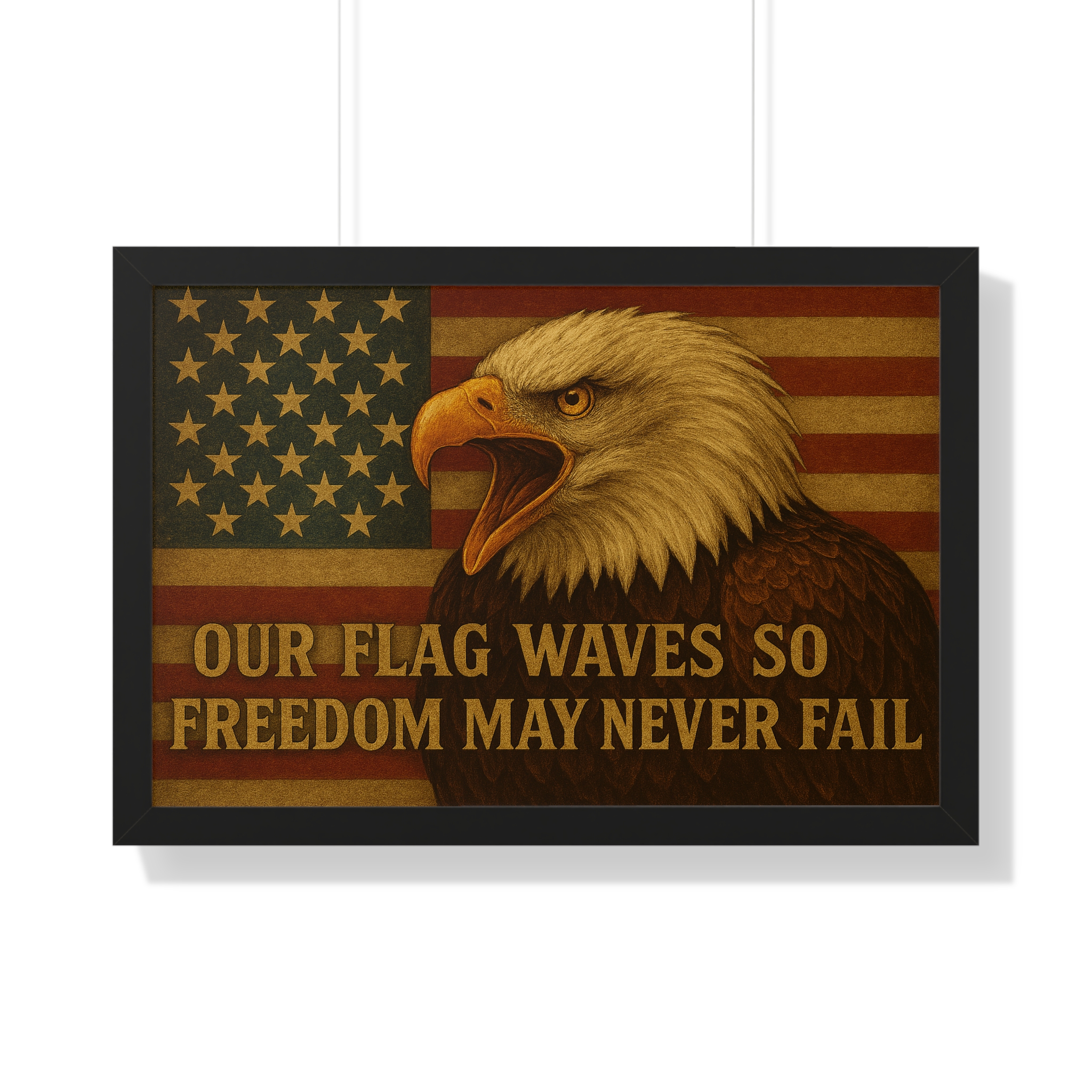 Patriotic Framed Poster - Eagle Flag Waves - Image 4