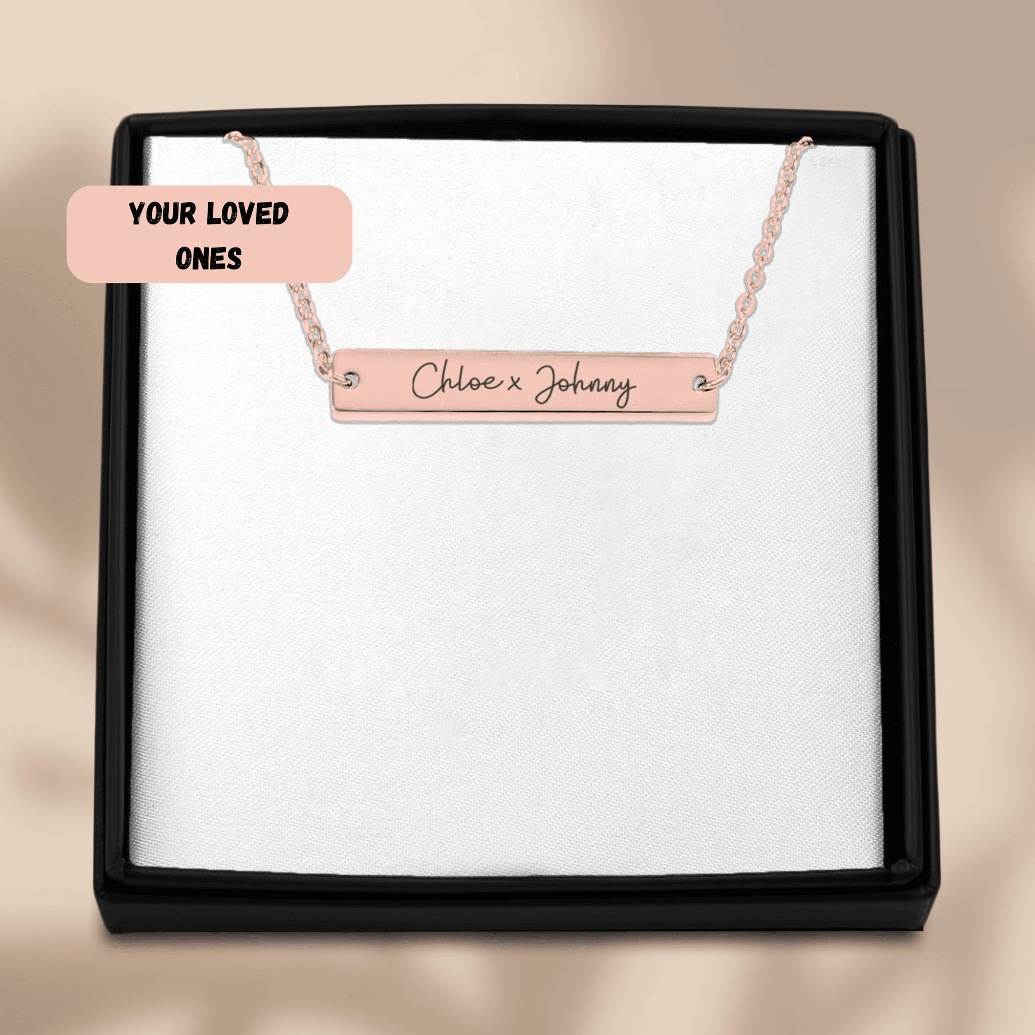 Name Tag Horizontal Bar Necklace - Image 2