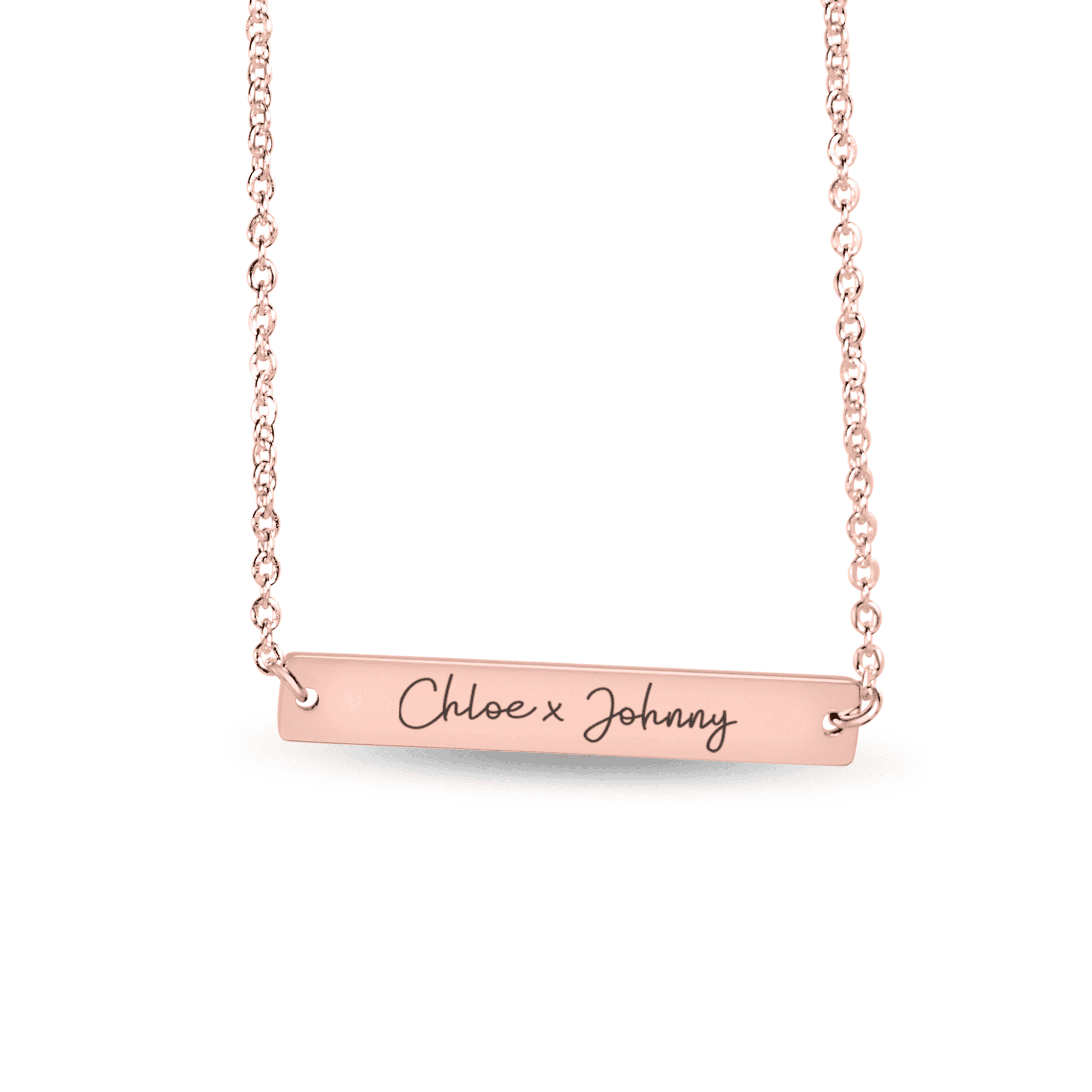 Name Tag Horizontal Bar Necklace - Image 4