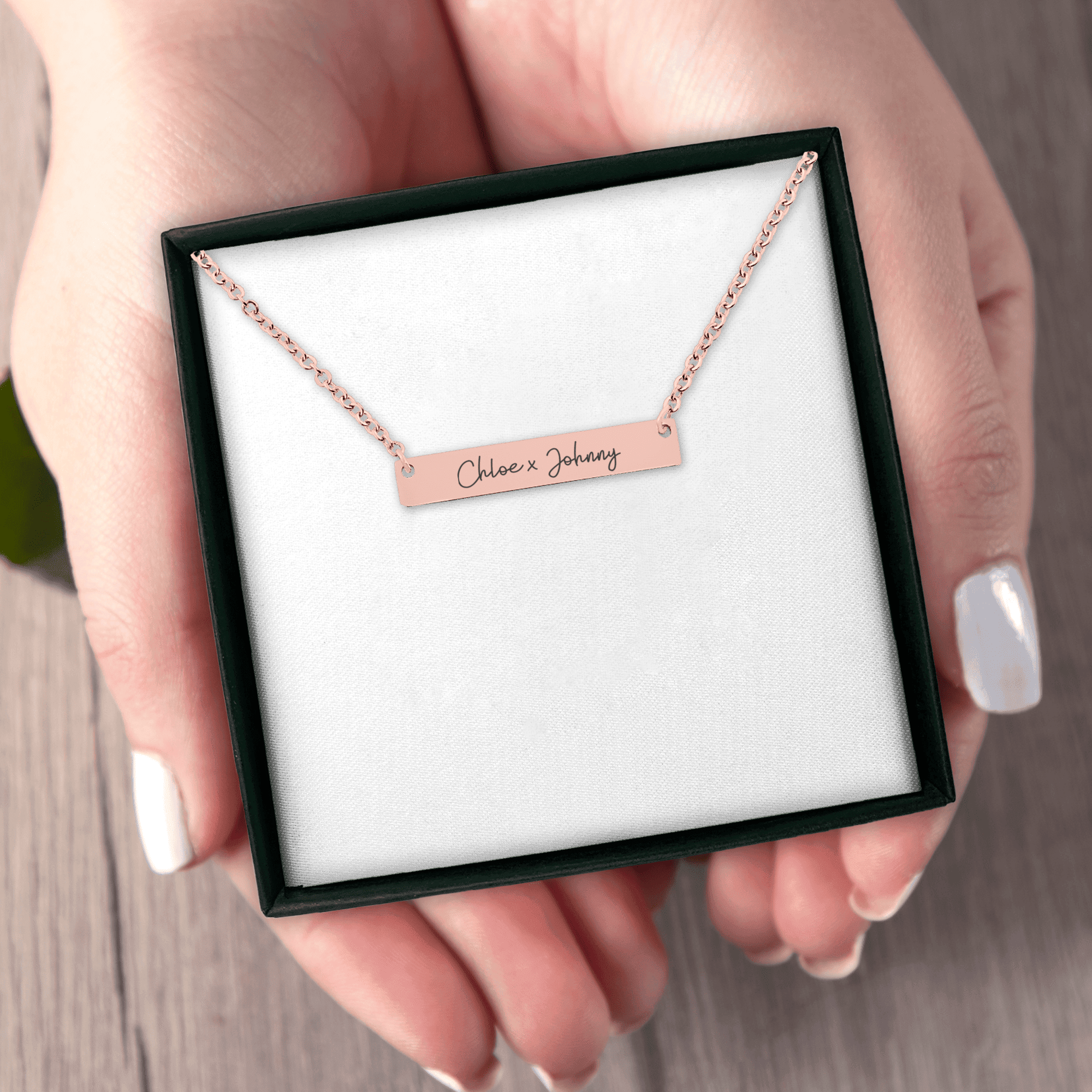 Name Tag Horizontal Bar Necklace - Image 5