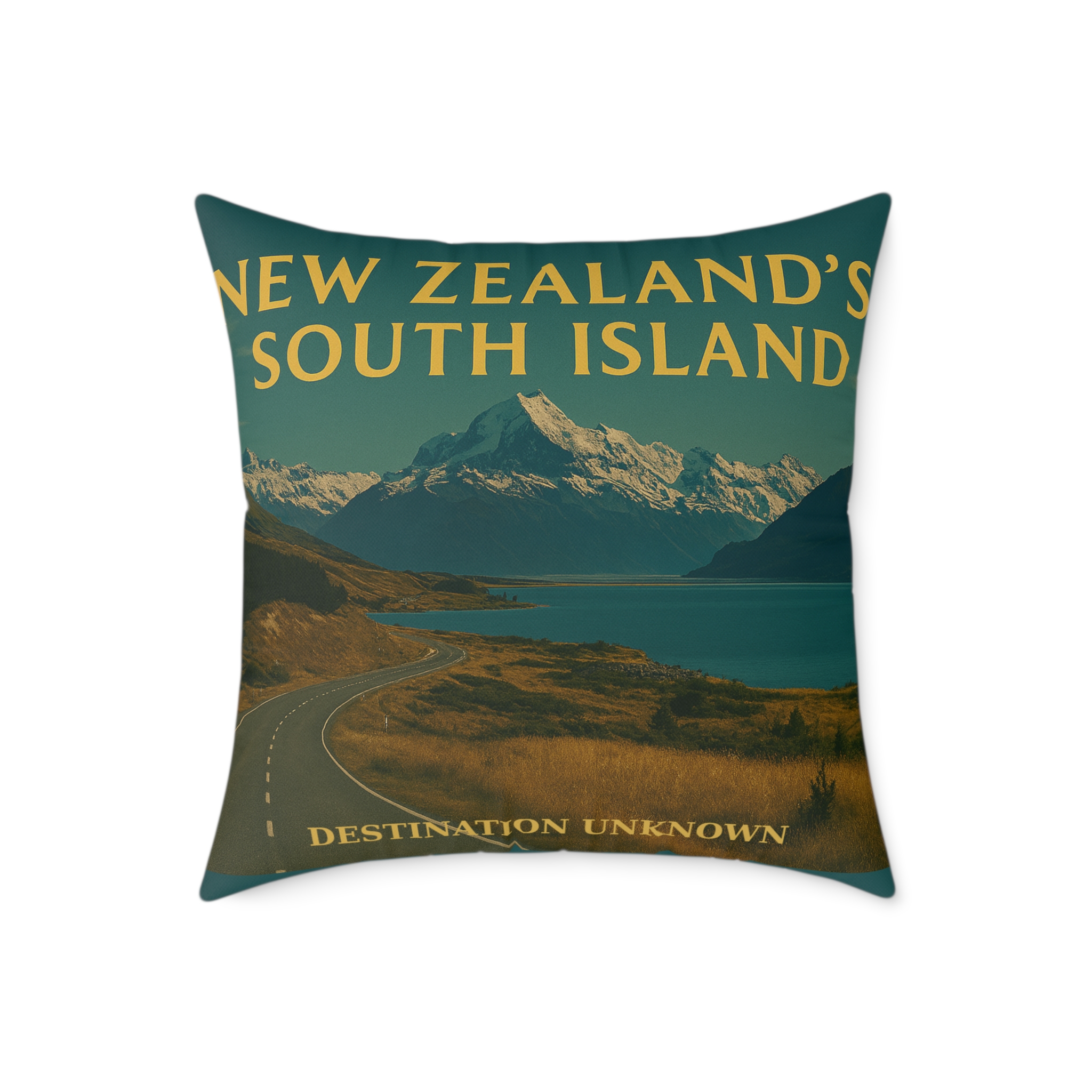 New Zealand South Island Wanderlust Square Poly Canvas Pillow | Coastal Adventure Home Décor by Taigh Ryan Co - Image 13