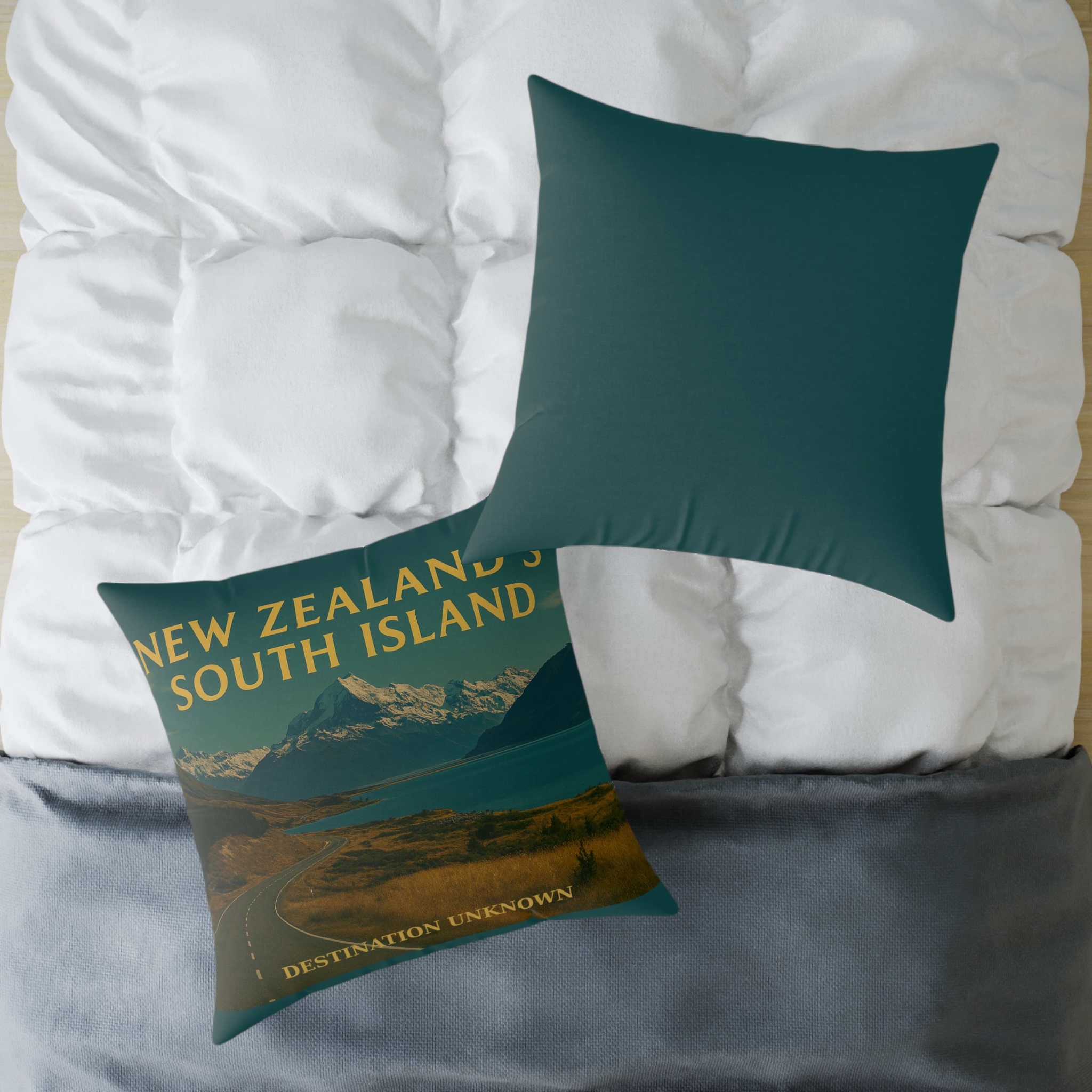New Zealand South Island Wanderlust Square Poly Canvas Pillow | Coastal Adventure Home Décor by Taigh Ryan Co - Image 20