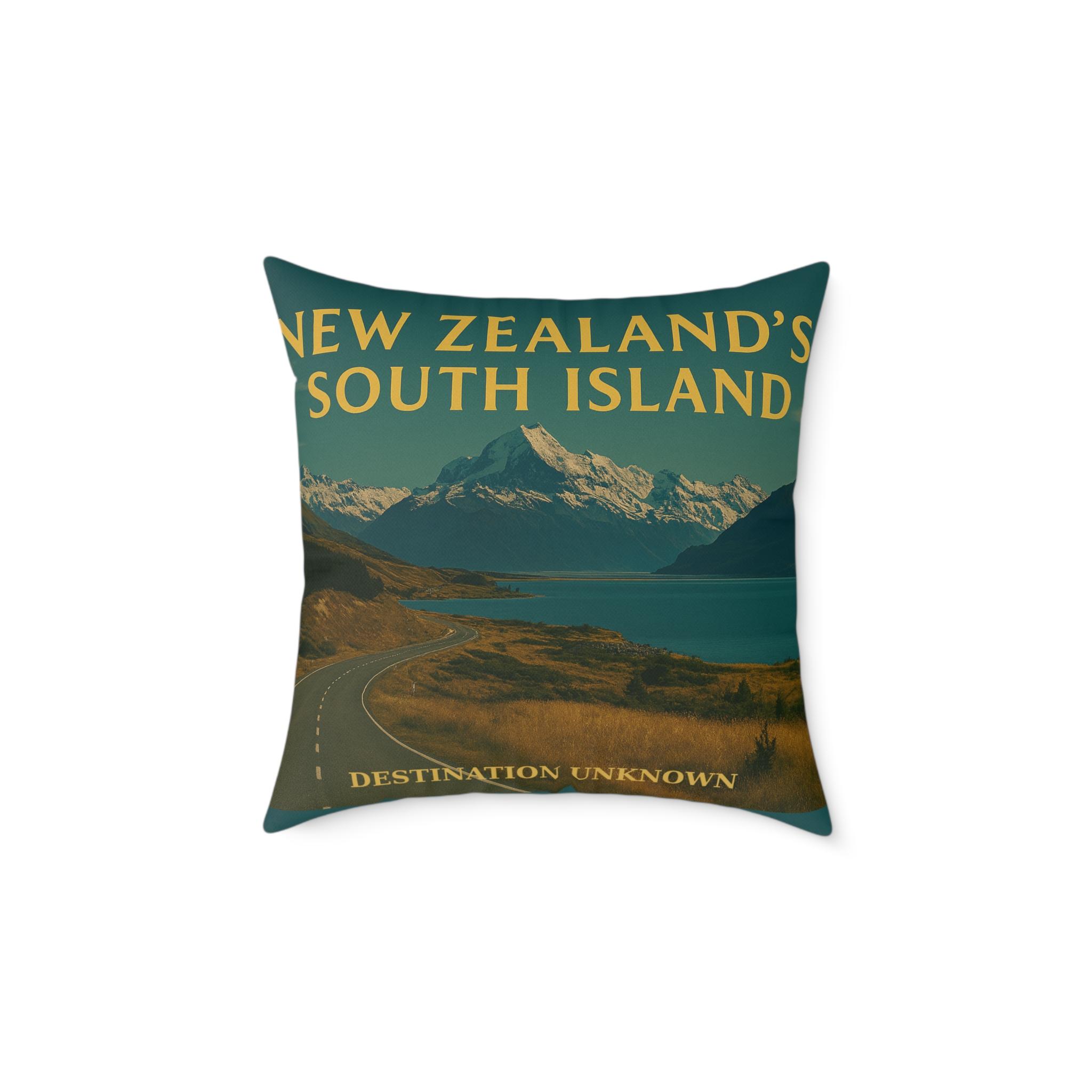 New Zealand South Island Wanderlust Square Poly Canvas Pillow | Coastal Adventure Home Décor by Taigh Ryan Co - Image 9