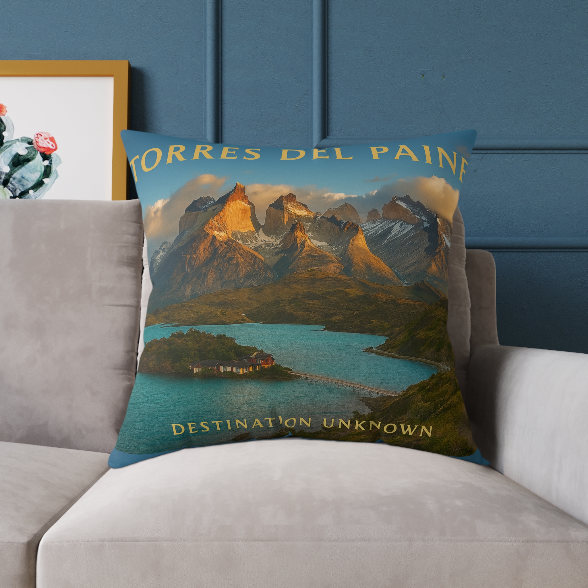 Torres del Paine Wanderlust Square Poly Canvas Pillow | Patagonia Adventure Home Décor by Taigh Ryan Co - Image 19