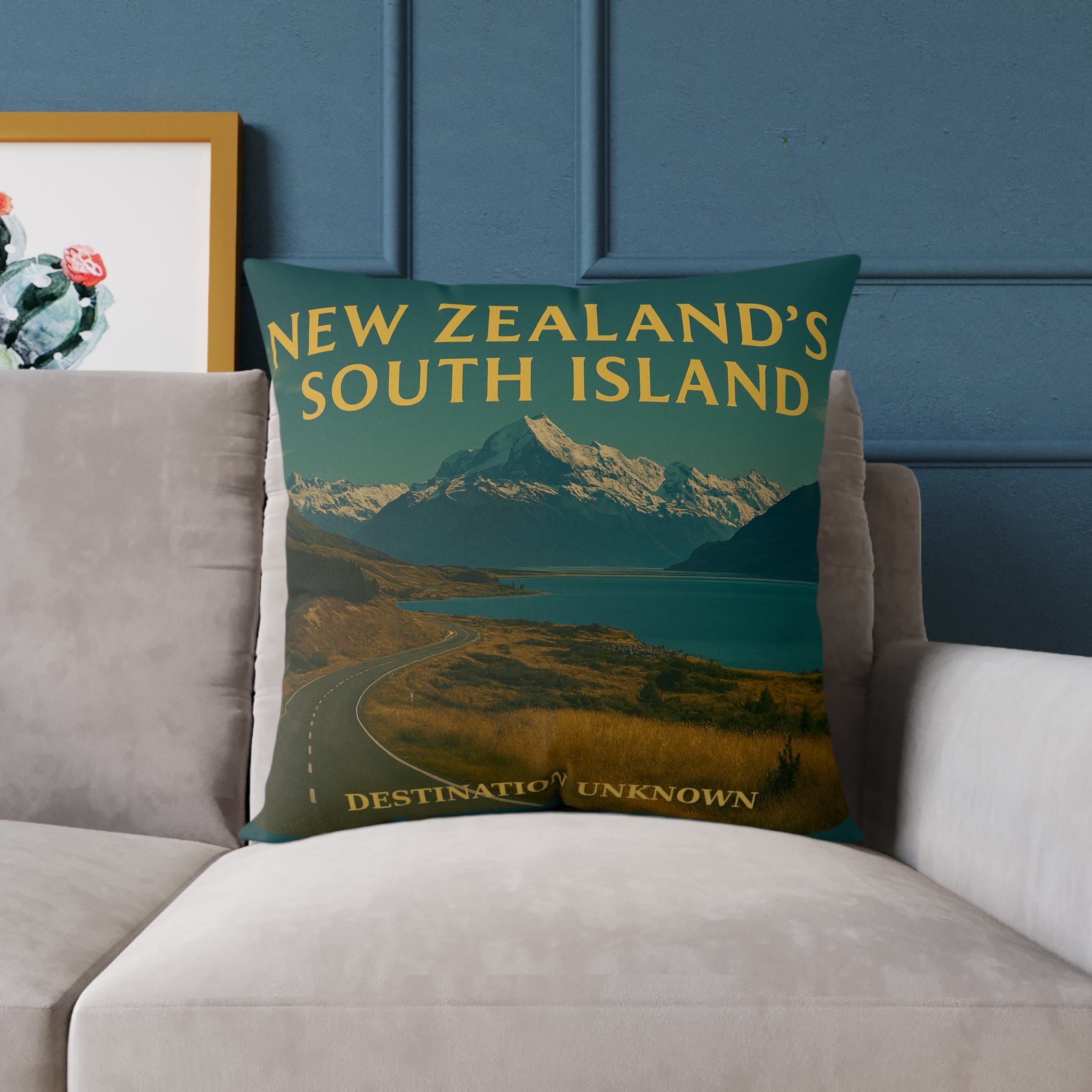 New Zealand South Island Wanderlust Square Poly Canvas Pillow | Coastal Adventure Home Décor by Taigh Ryan Co - Image 15