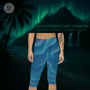 Aurora Nights - Women’s Capri Leggings - Lost Horizons - Destination Unknown
