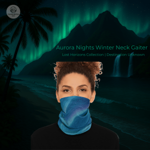 Aurora Nights – Winter Neck Gaiter with Drawstring – Lost Horizons – Destination Unknown
