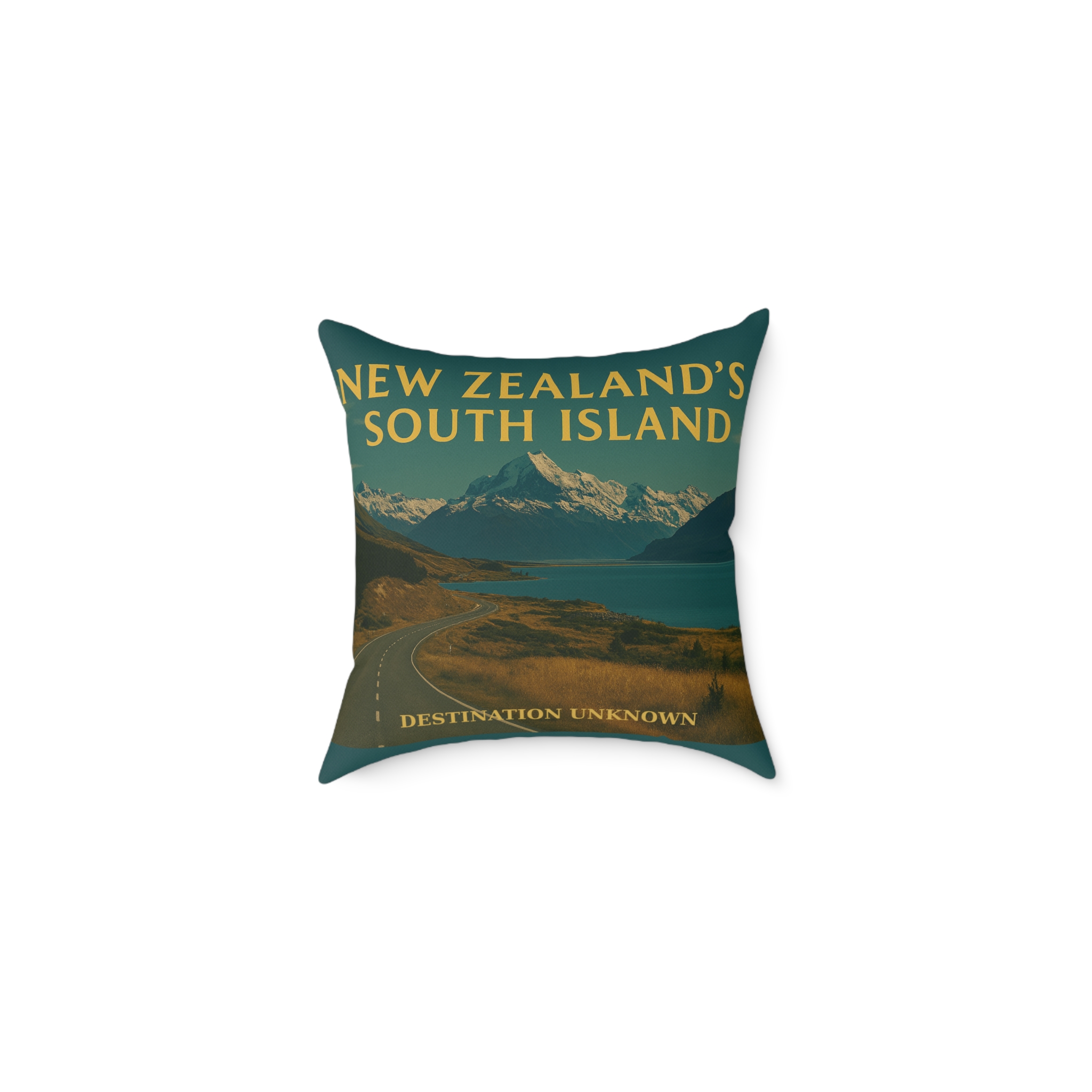 New Zealand South Island Wanderlust Square Poly Canvas Pillow | Coastal Adventure Home Décor by Taigh Ryan Co - Image 5