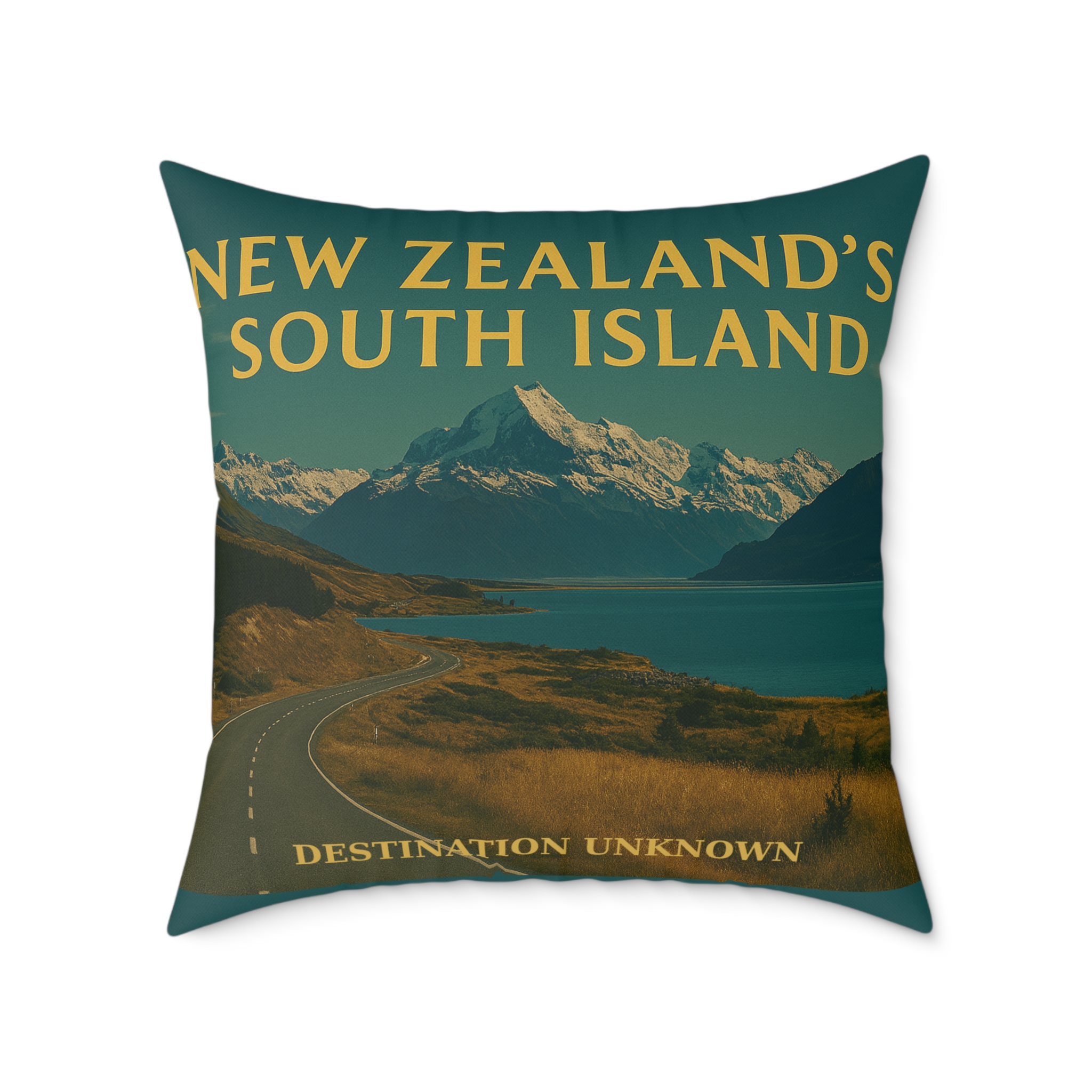 New Zealand South Island Wanderlust Square Poly Canvas Pillow | Coastal Adventure Home Décor by Taigh Ryan Co - Image 17