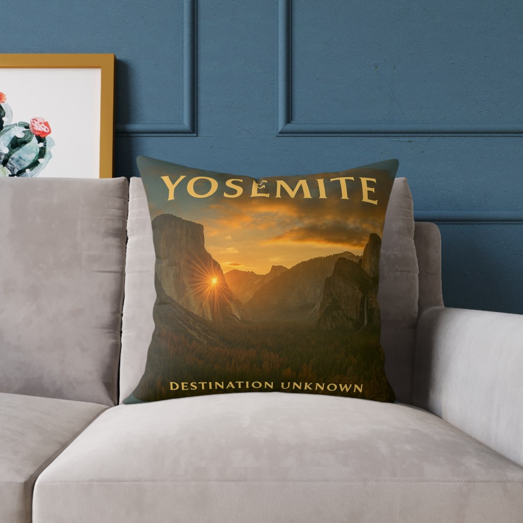 Yosemite Wanderlust Throw Pillow | Adventure-Inspired Home Décor Cushion by Taigh Ryan Co