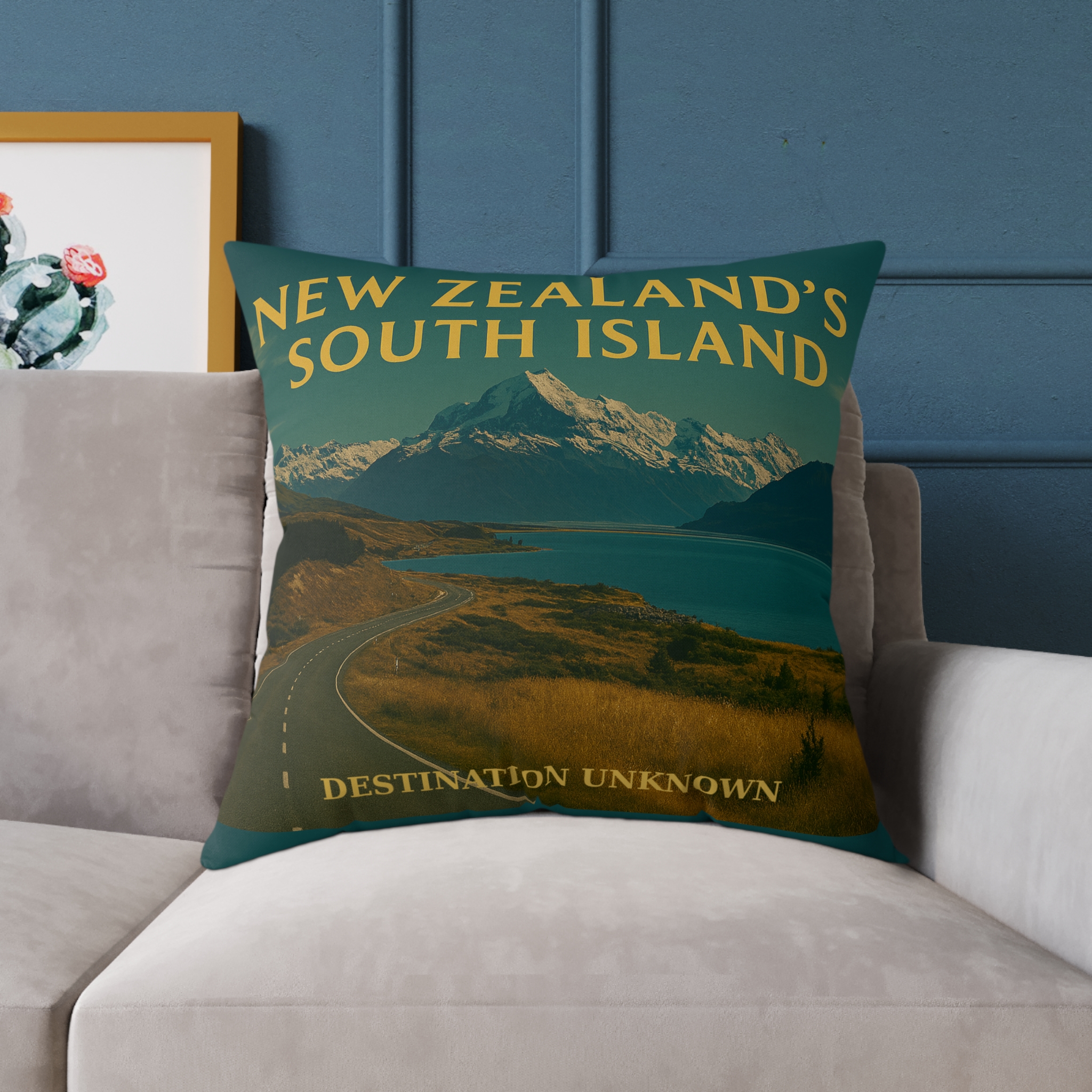 New Zealand South Island Wanderlust Square Poly Canvas Pillow | Coastal Adventure Home Décor by Taigh Ryan Co - Image 19
