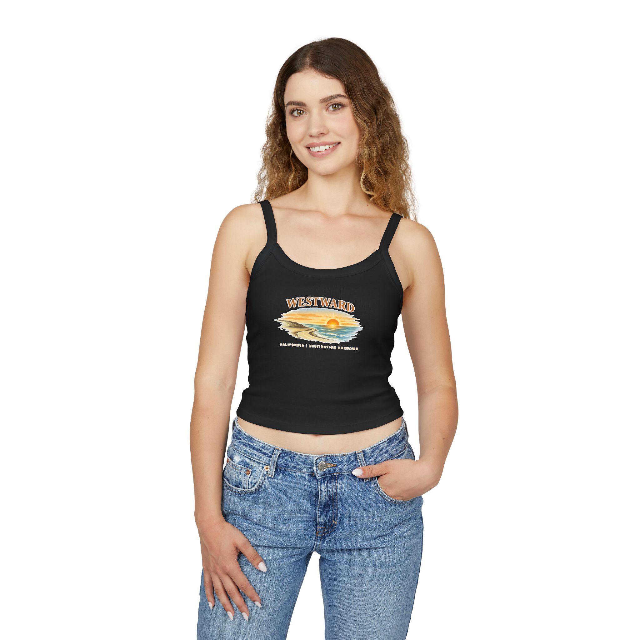 Westward Womens Spaghetti Strap Tank - California Collection - Destination Unknown - Image 10