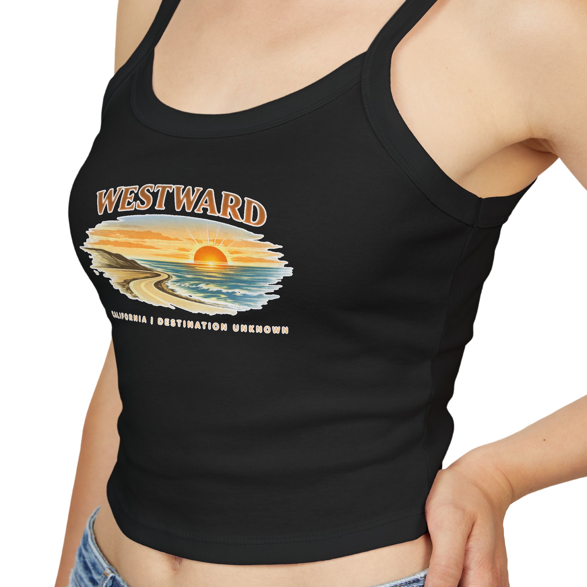 Westward Womens Spaghetti Strap Tank - California Collection - Destination Unknown - Image 13