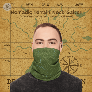 Nomadic Terrain – Winter Neck Gaiter with Drawstring – Lost Horizons Collection - Destination Unknown