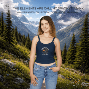 The Elements Are Calling Womens Spaghetti Strap Tank - Wander North Collection - Destination Unknown