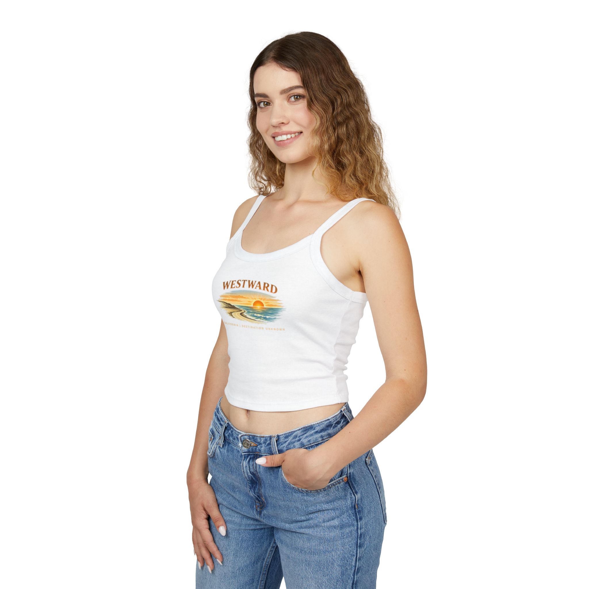 Westward Womens Spaghetti Strap Tank - California Collection - Destination Unknown - Image 5