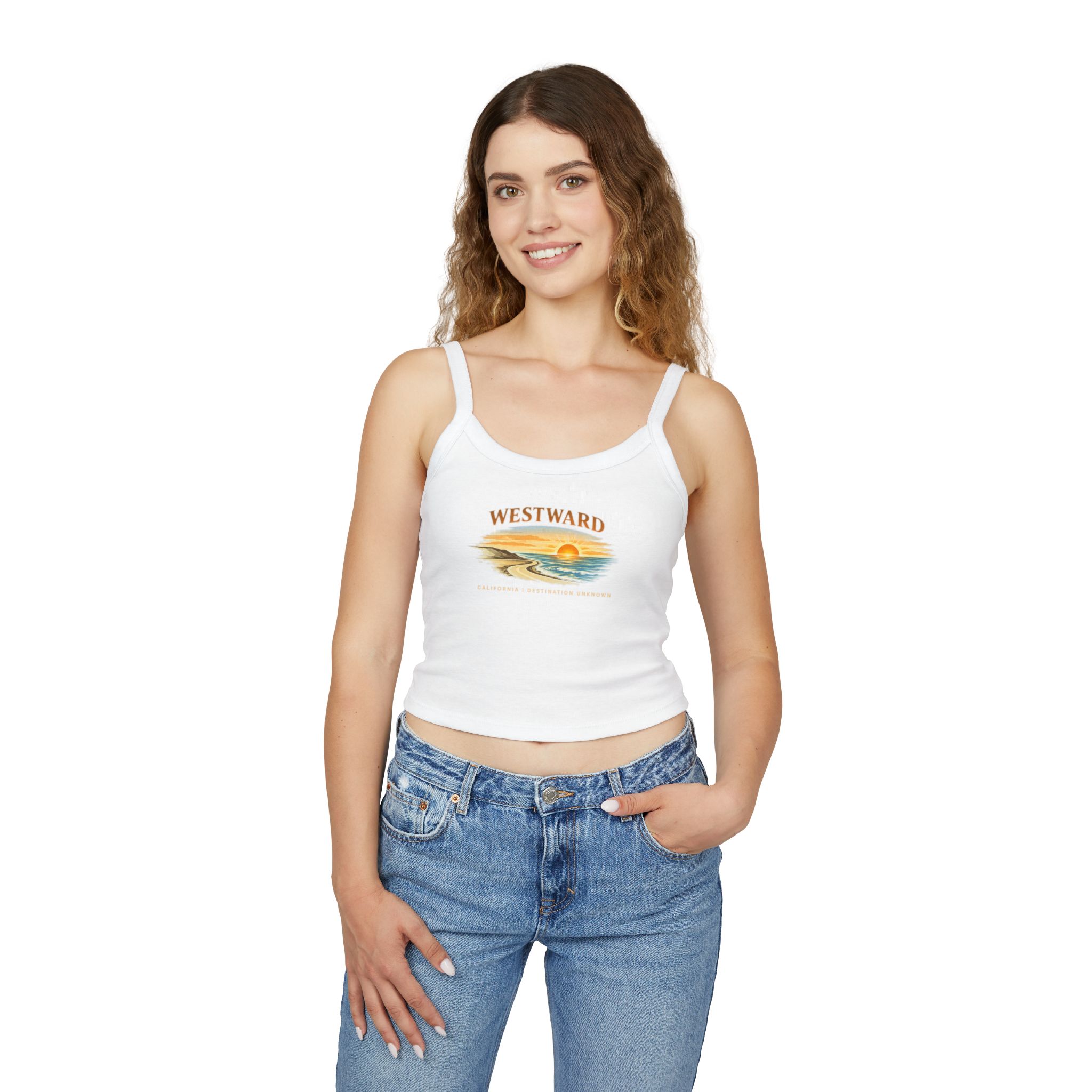 Westward Womens Spaghetti Strap Tank - California Collection - Destination Unknown - Image 4