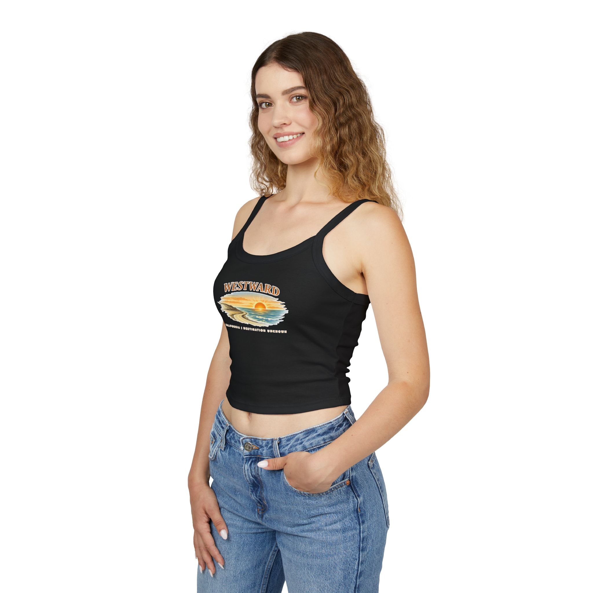 Westward Womens Spaghetti Strap Tank - California Collection - Destination Unknown - Image 11