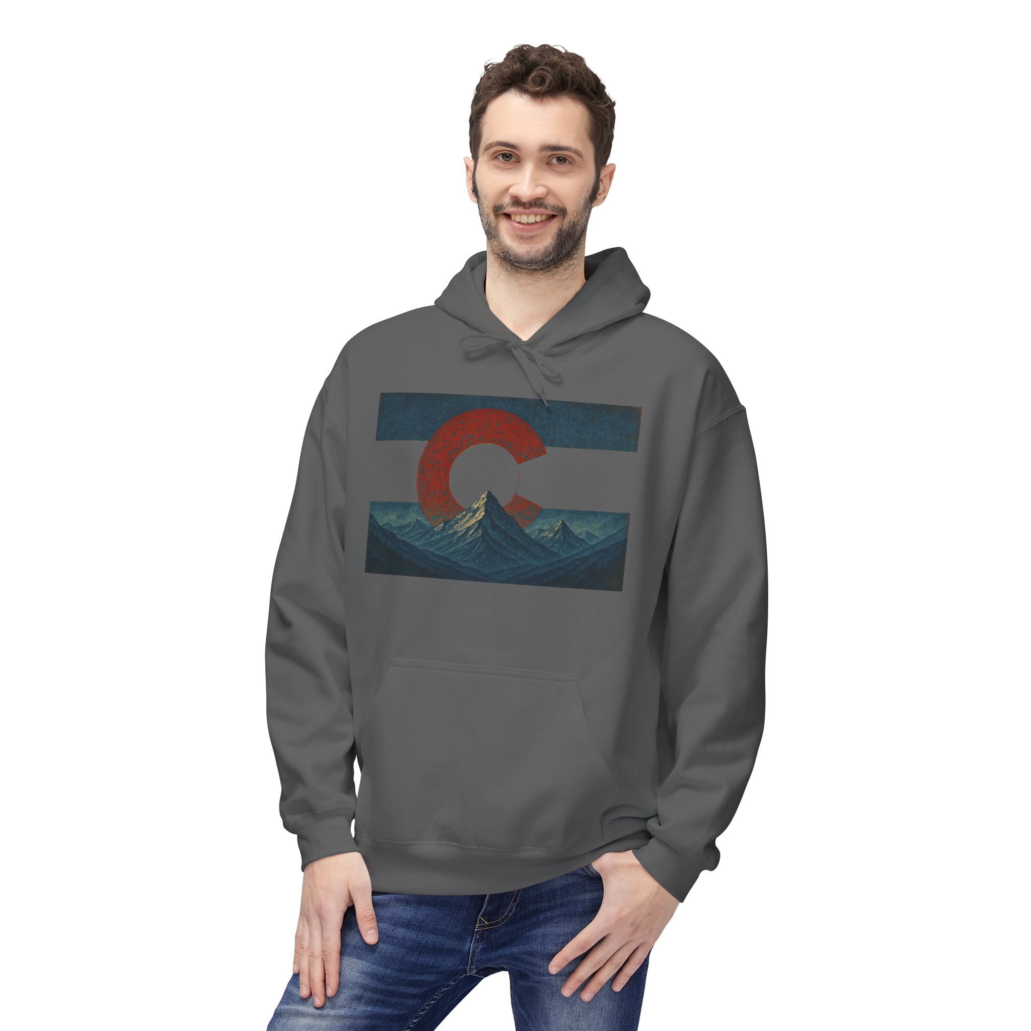 Colorado Flag Distressed Hoodie - Colorado Collection - Destination Unknown - Image 42